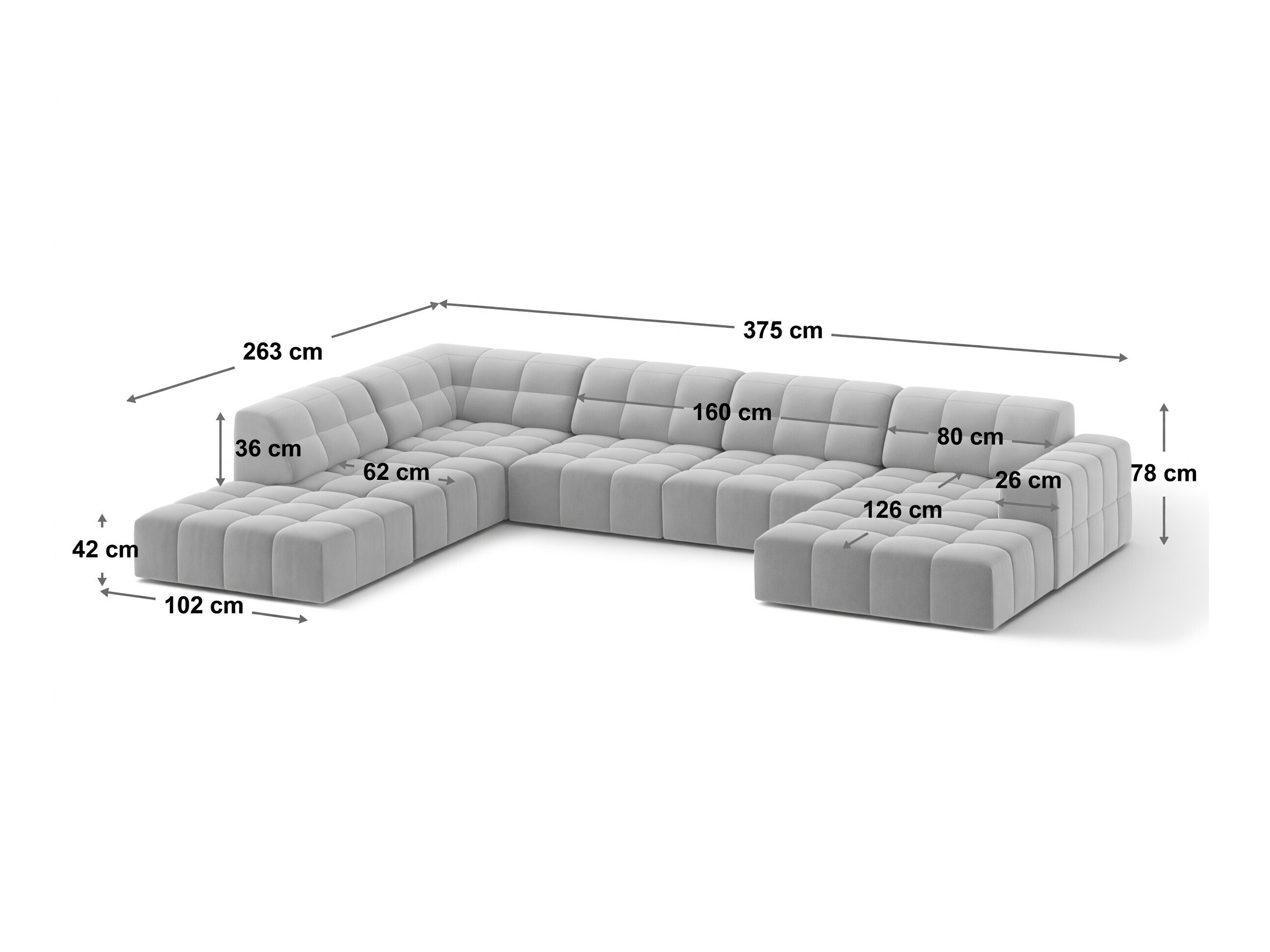 Colțar modular Somelo 101 (Bluvel 30)