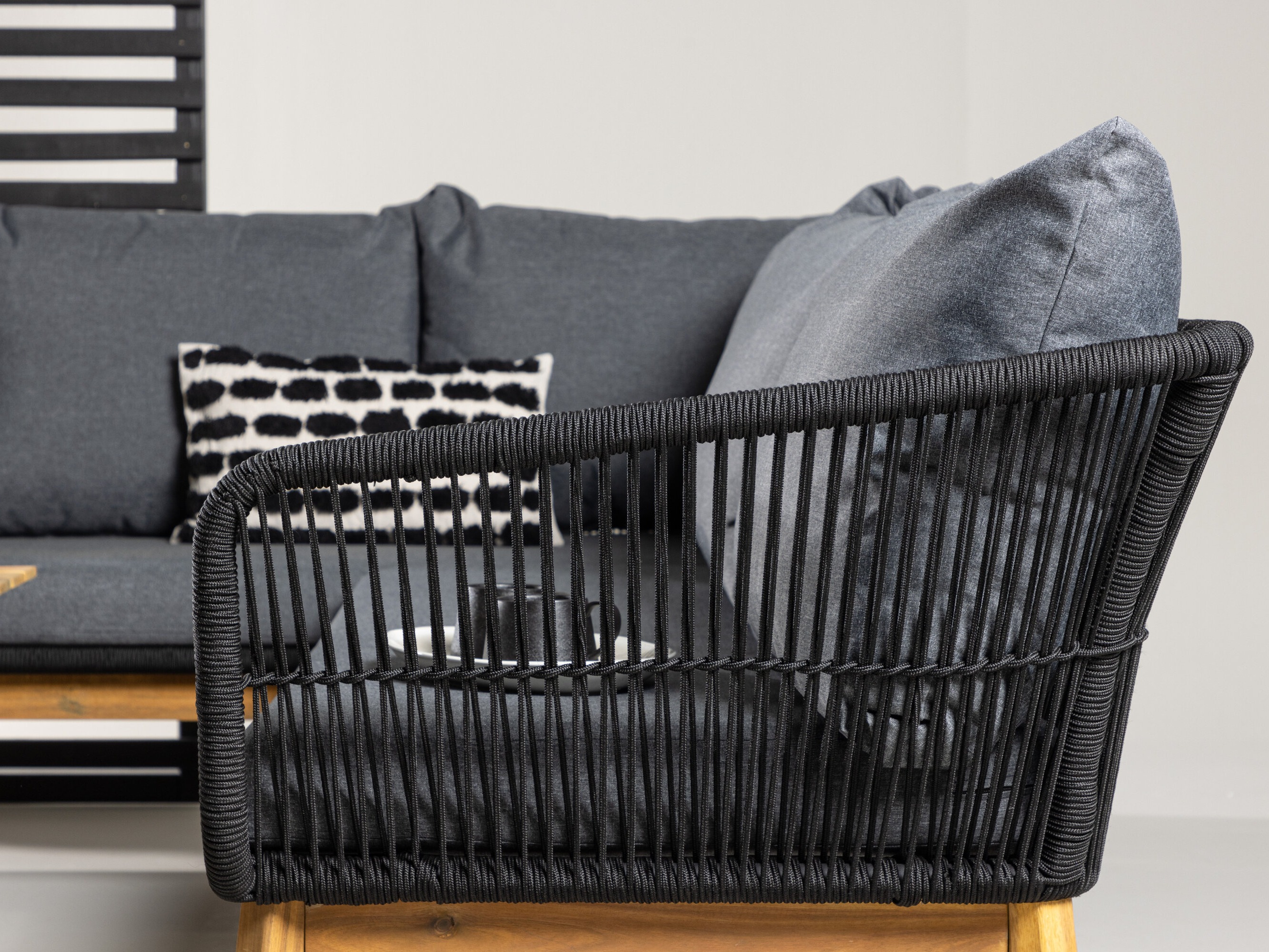 Set mobilier de exterior Dallas 1085 (Salcâm + Negru)