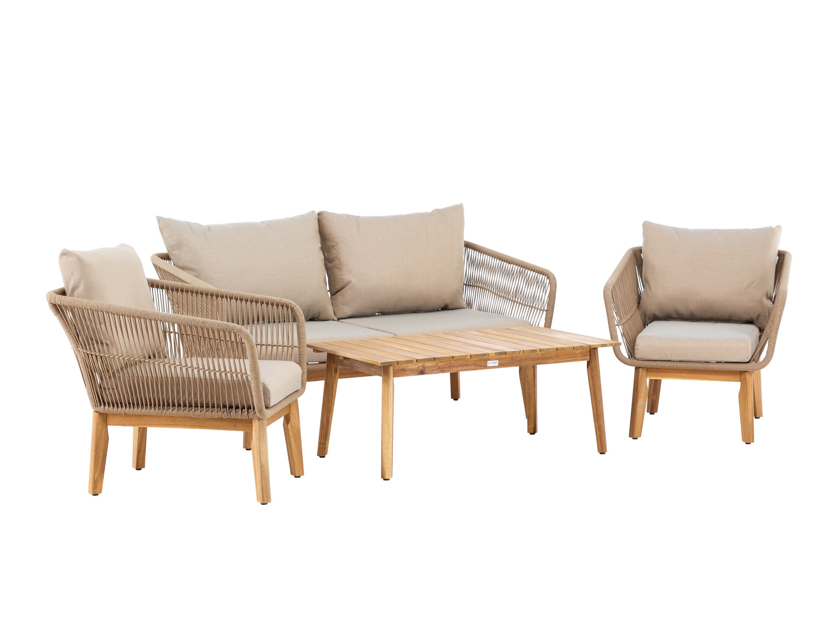 Set mobilier de exterior Dallas 661 (Bej deschis + Salcâm)