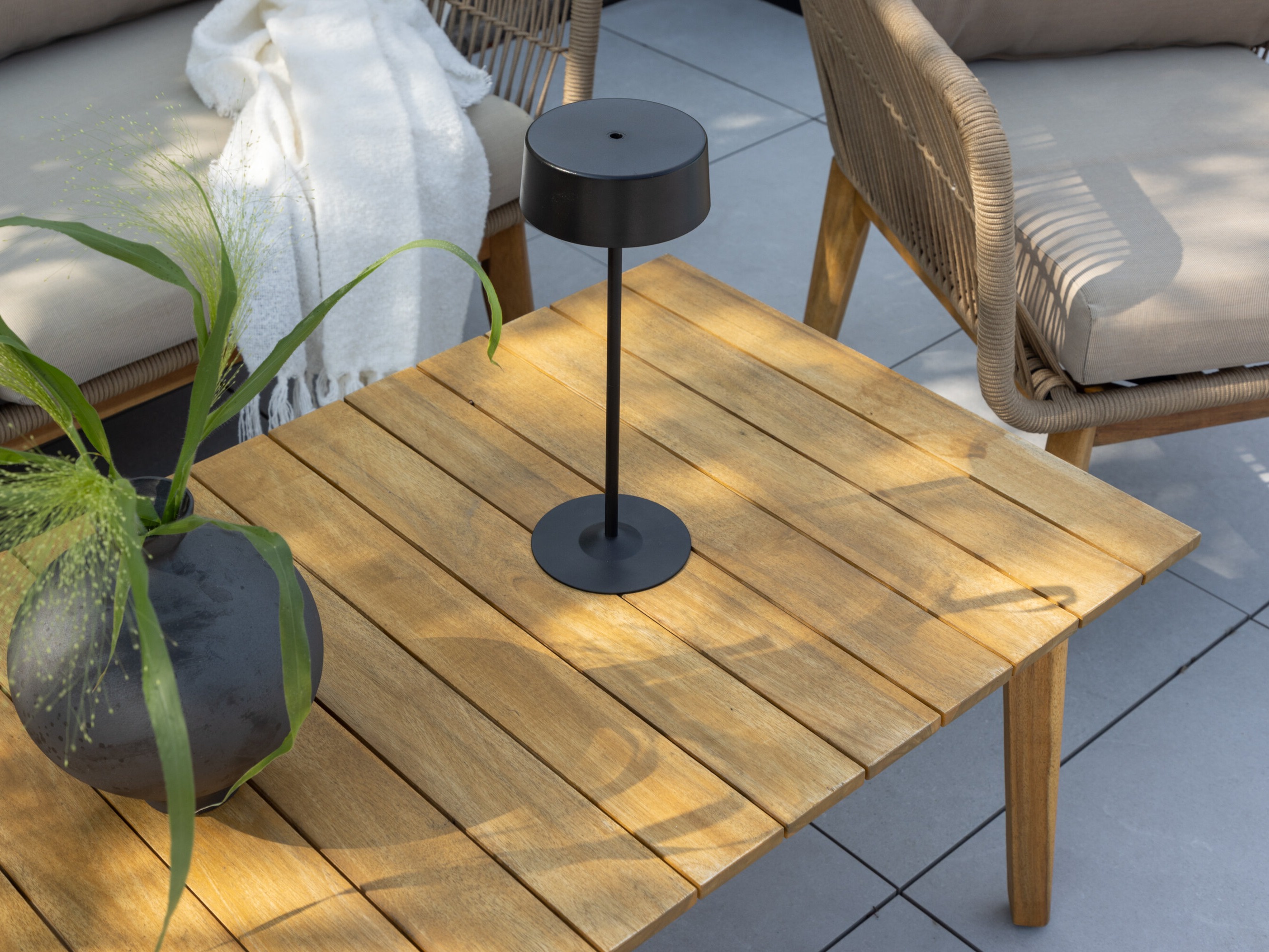 Set mobilier de exterior Dallas 661 (Bej deschis + Salcâm)