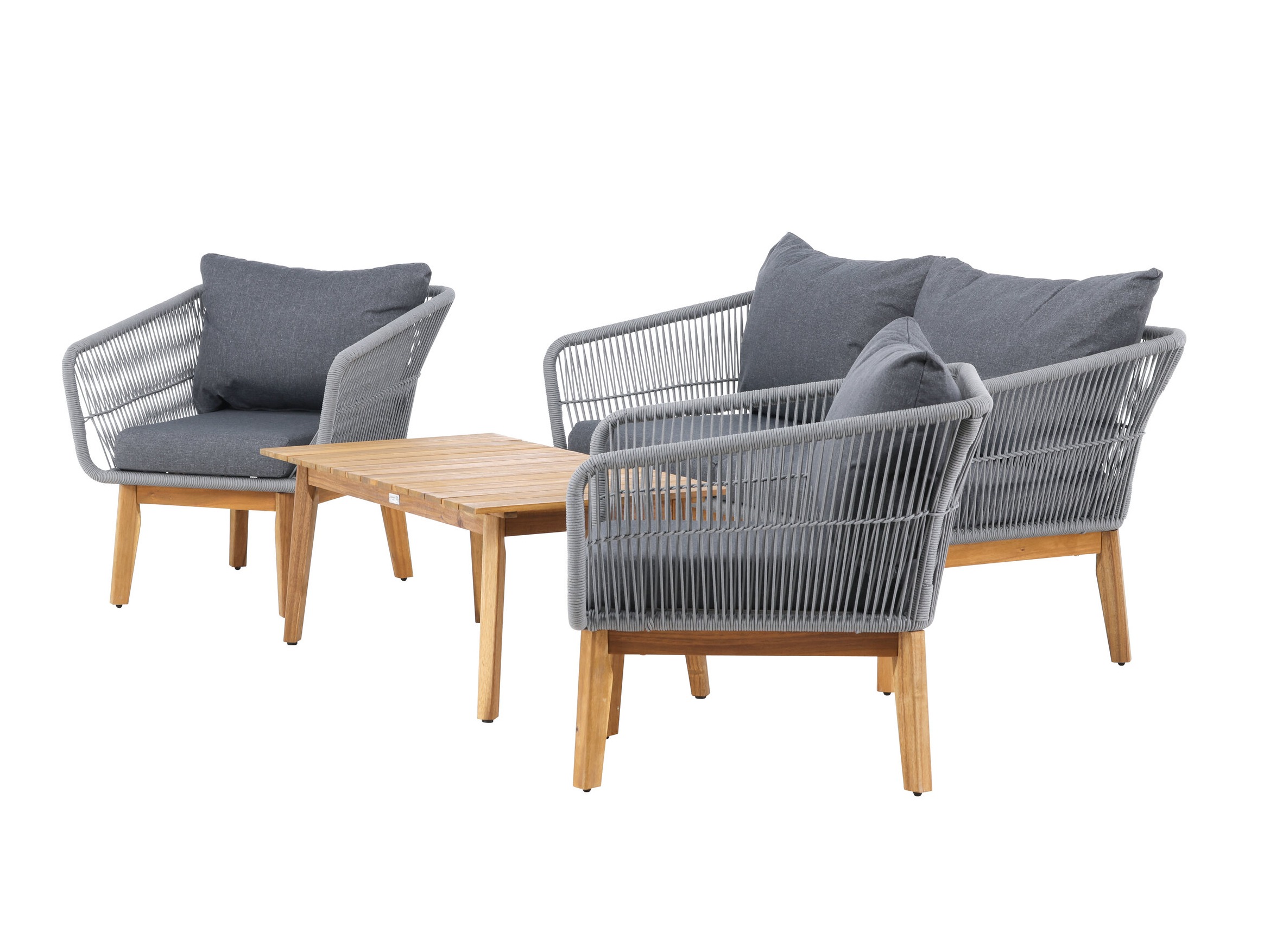 Set mobilier de exterior Dallas 661 (Gri + Salcâm)