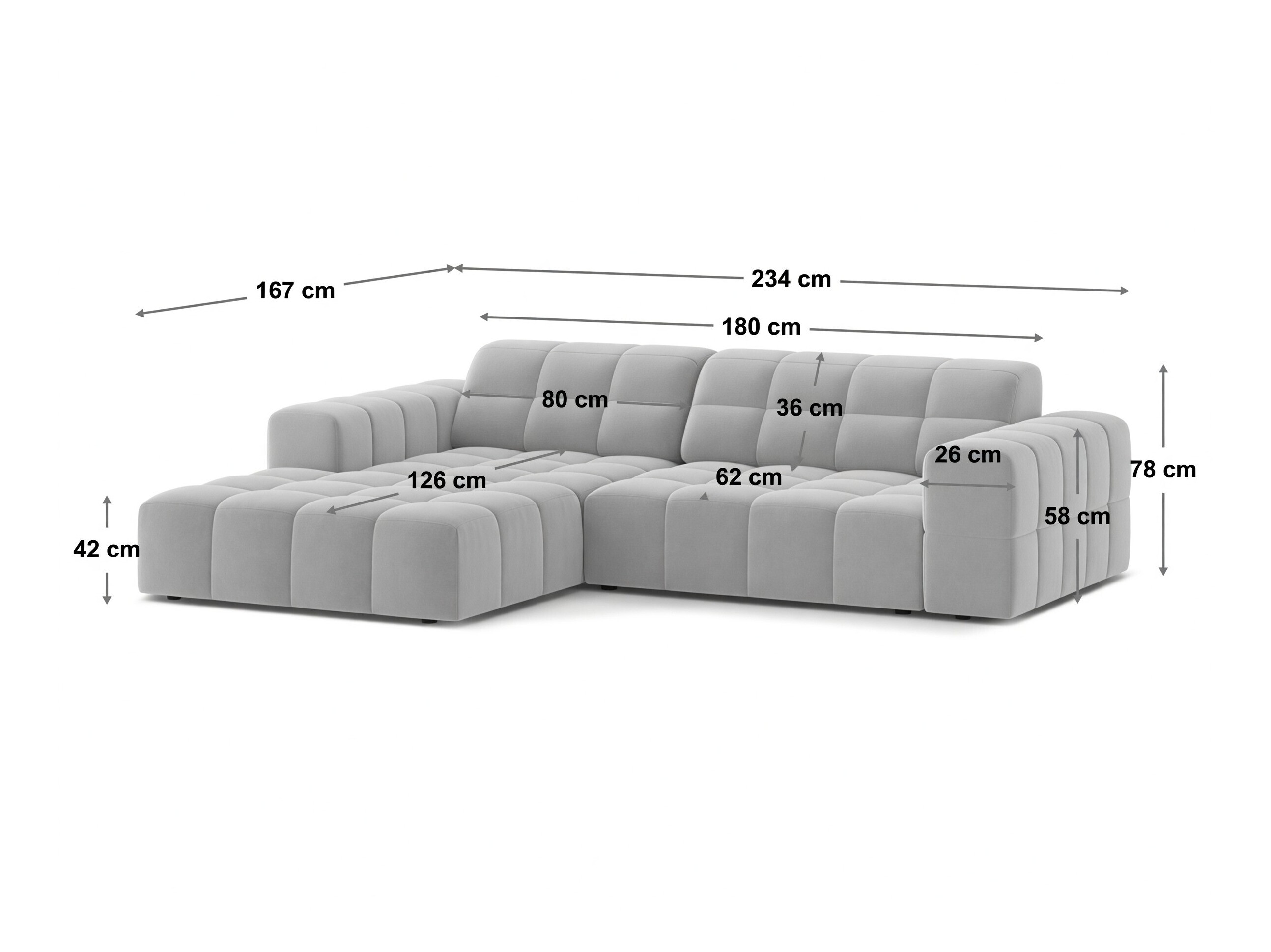 Colțar modular Somelo 108 (Bluvel 77)