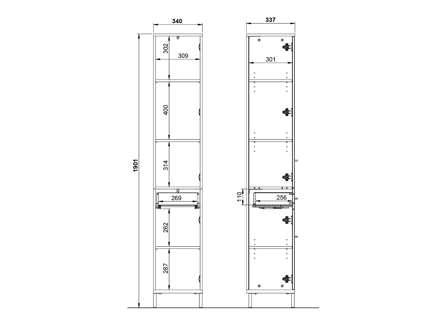 Cabinet de baie neancorat Evaenou 102