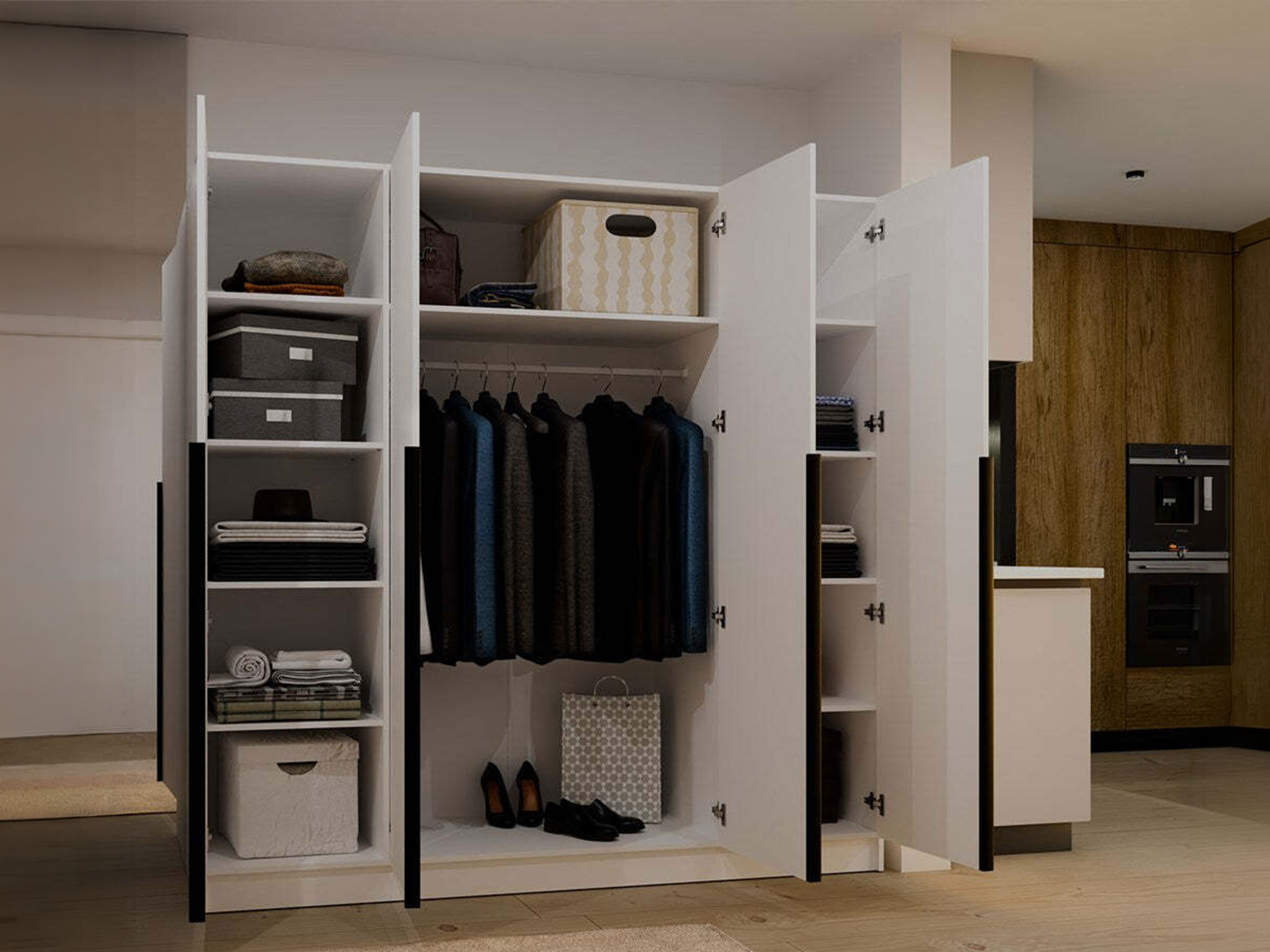 Dulap Mandeville 370 (Alb + Negru)