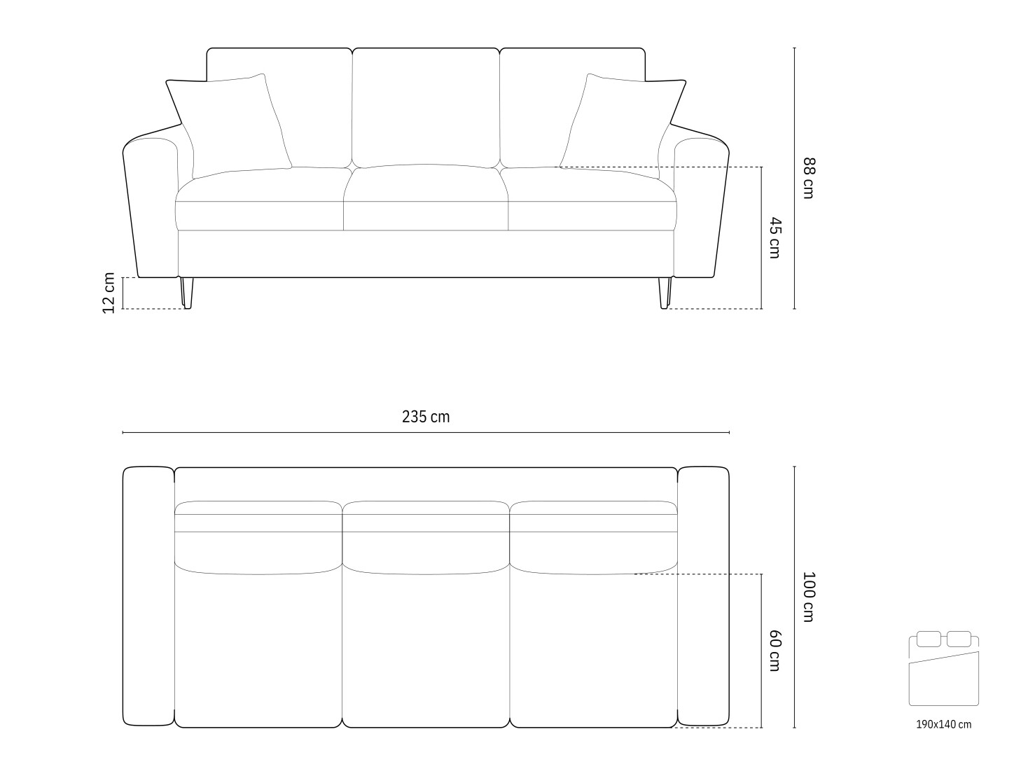 Canapea extensibilă Lomveso 106 (Riviera 95)