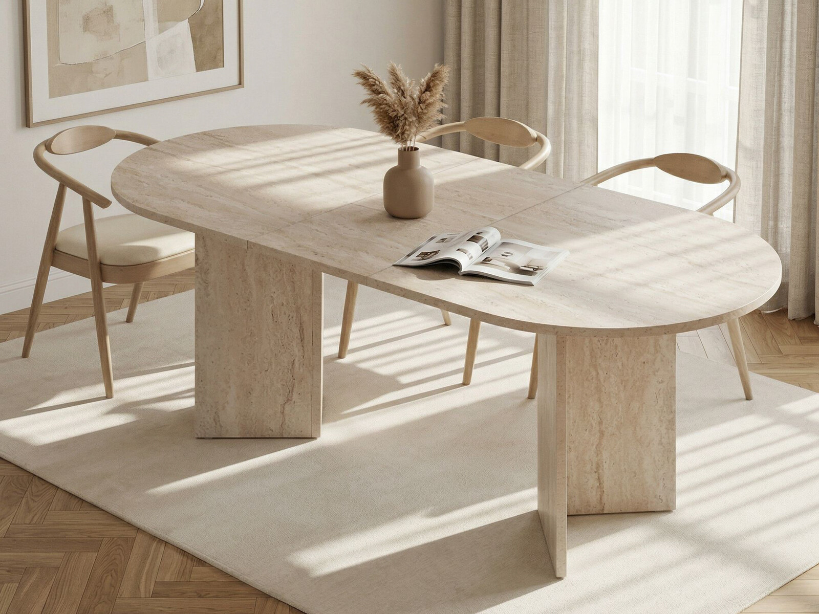 Masă Novato 146 (Deschis Travertine)