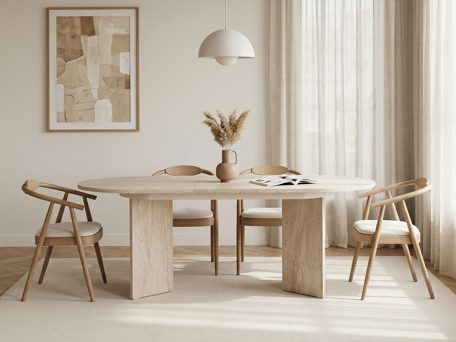 Masă Novato 146 (Deschis Travertine)