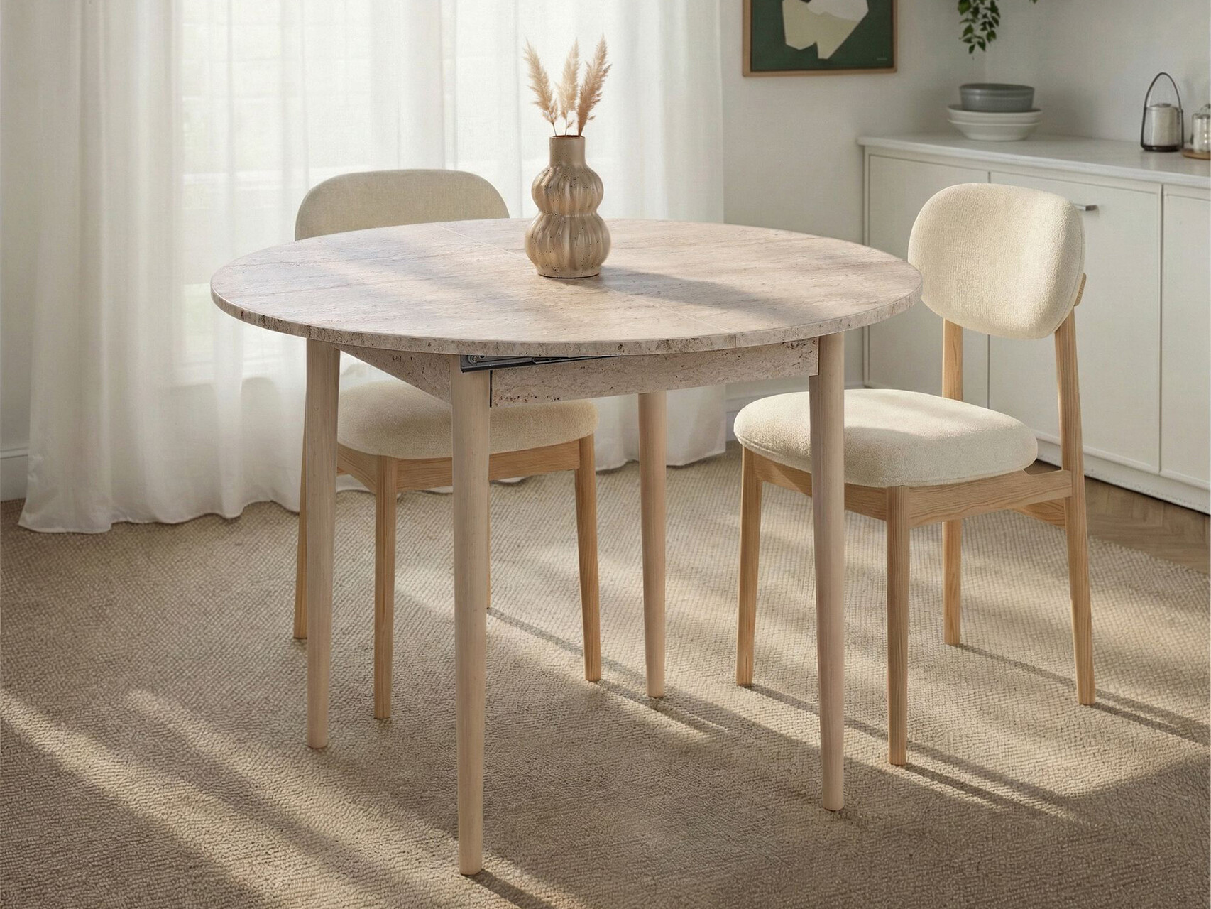 Masă Novato 148 (Stejar + Deschis Travertine)