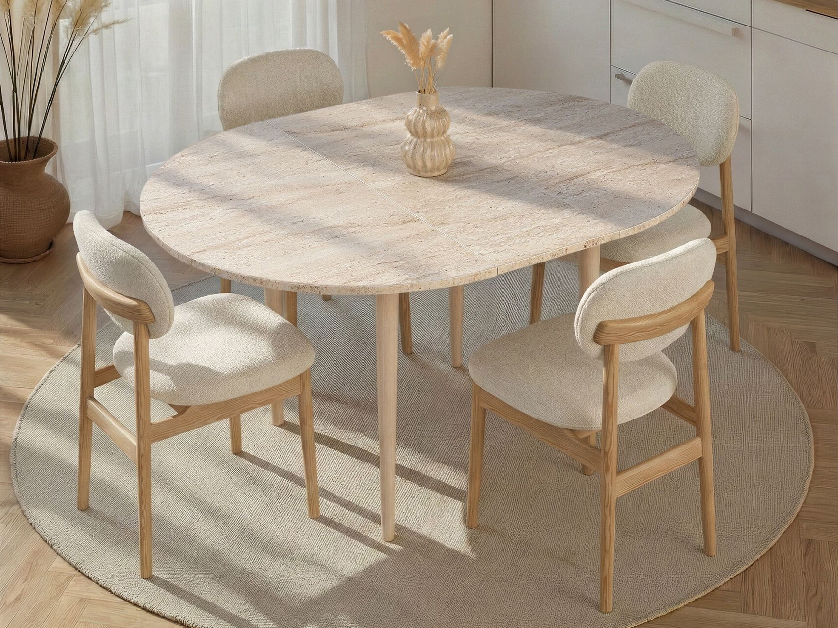 Masă Novato 148 (Stejar + Deschis Travertine)