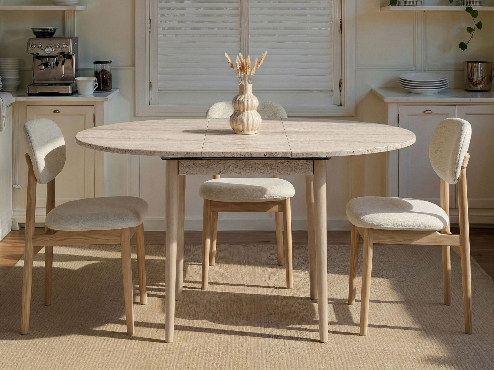Masă Novato 148 (Stejar + Deschis Travertine)