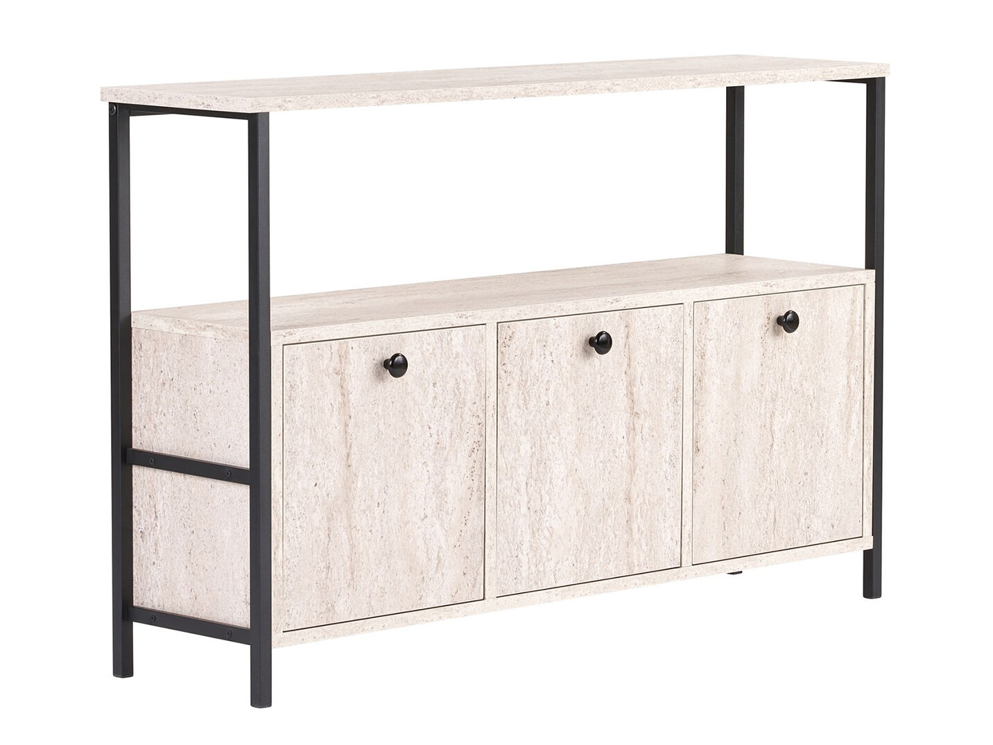 Bufet Novato 149 (Negru + Deschis Travertine)