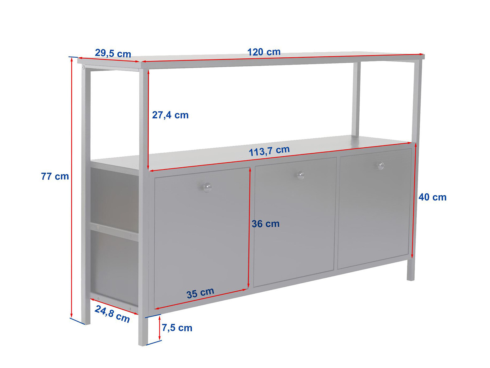 Bufet Novato 149 (Stejar + Negru)