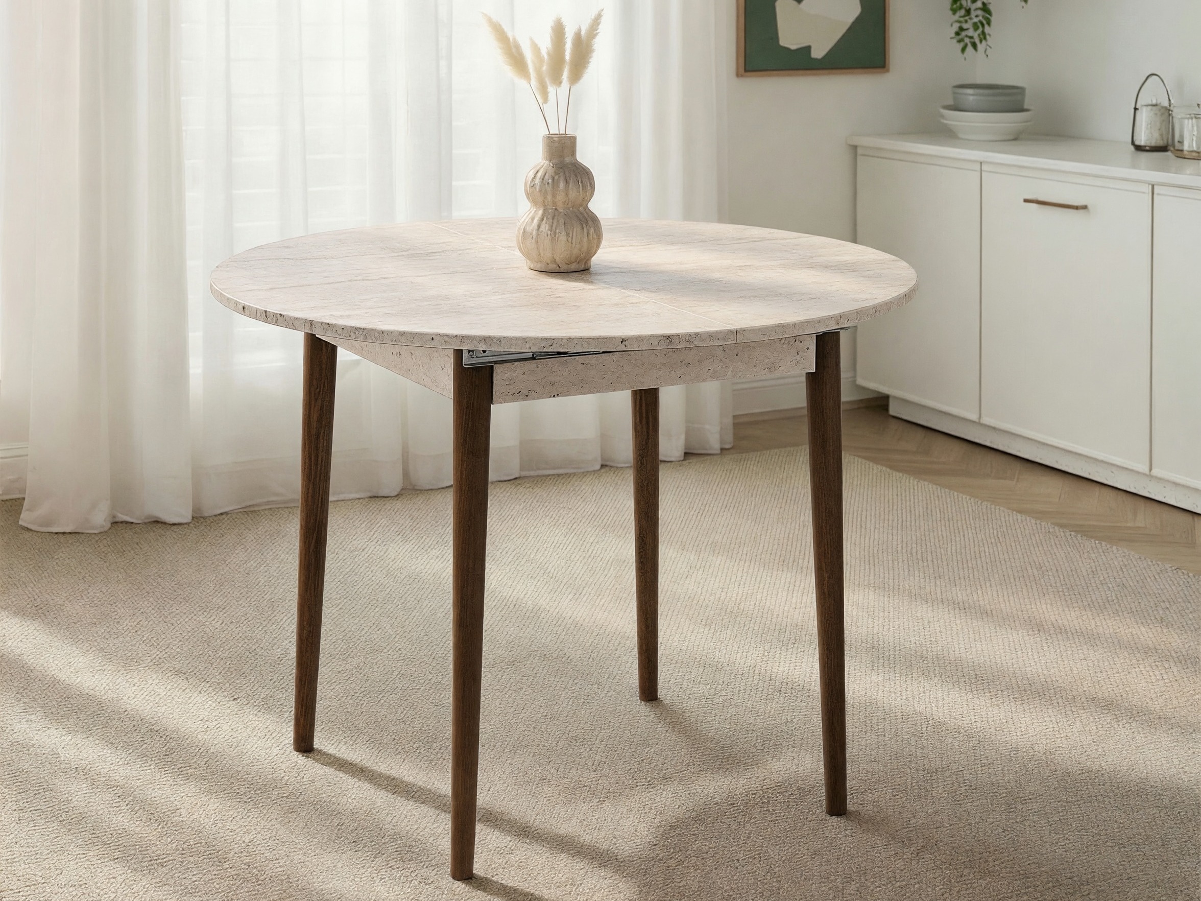 Masă Novato 148 (Nuc + Deschis Travertine)