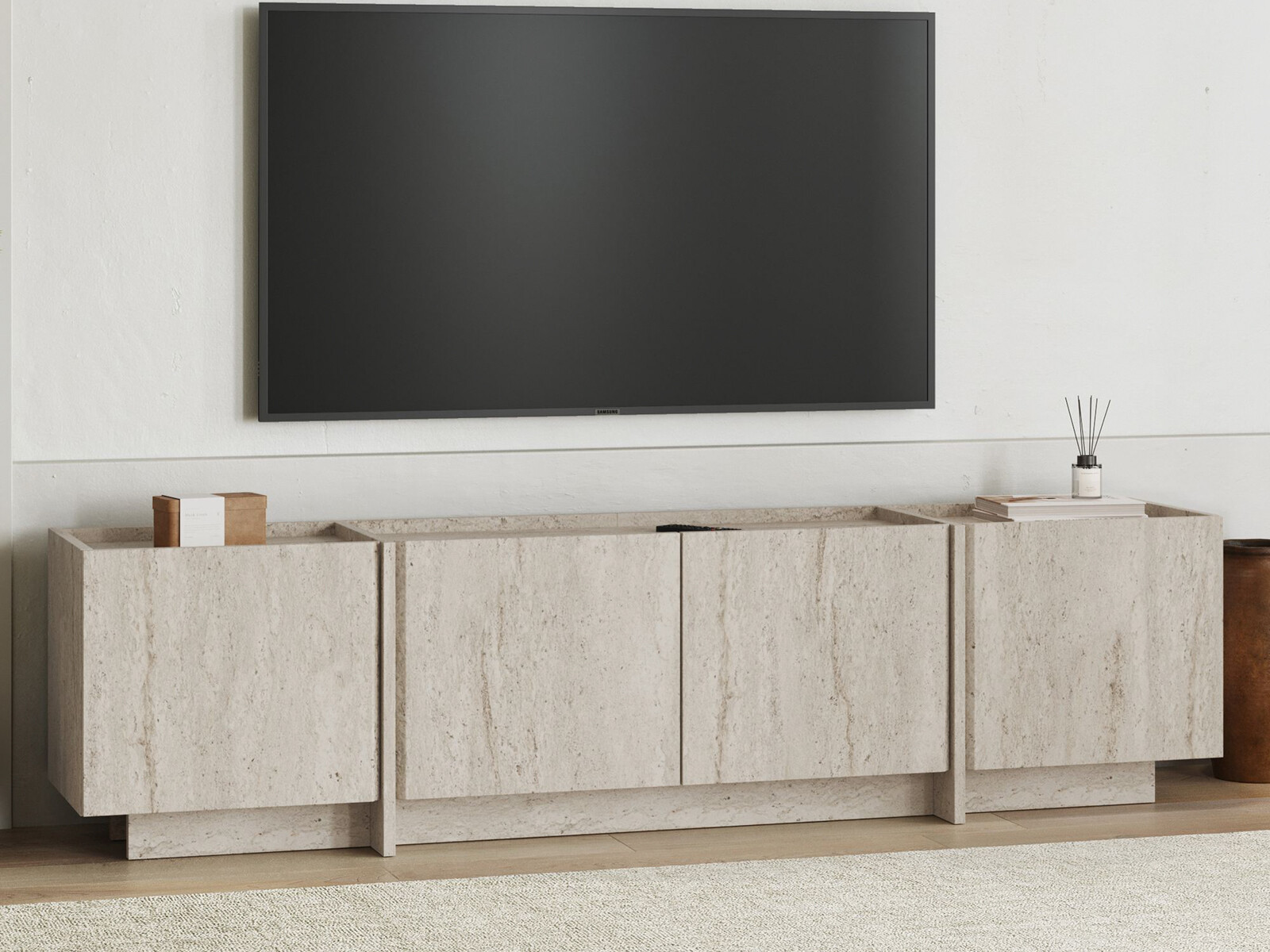 Comodă TV Novato 152 (Deschis Travertine)