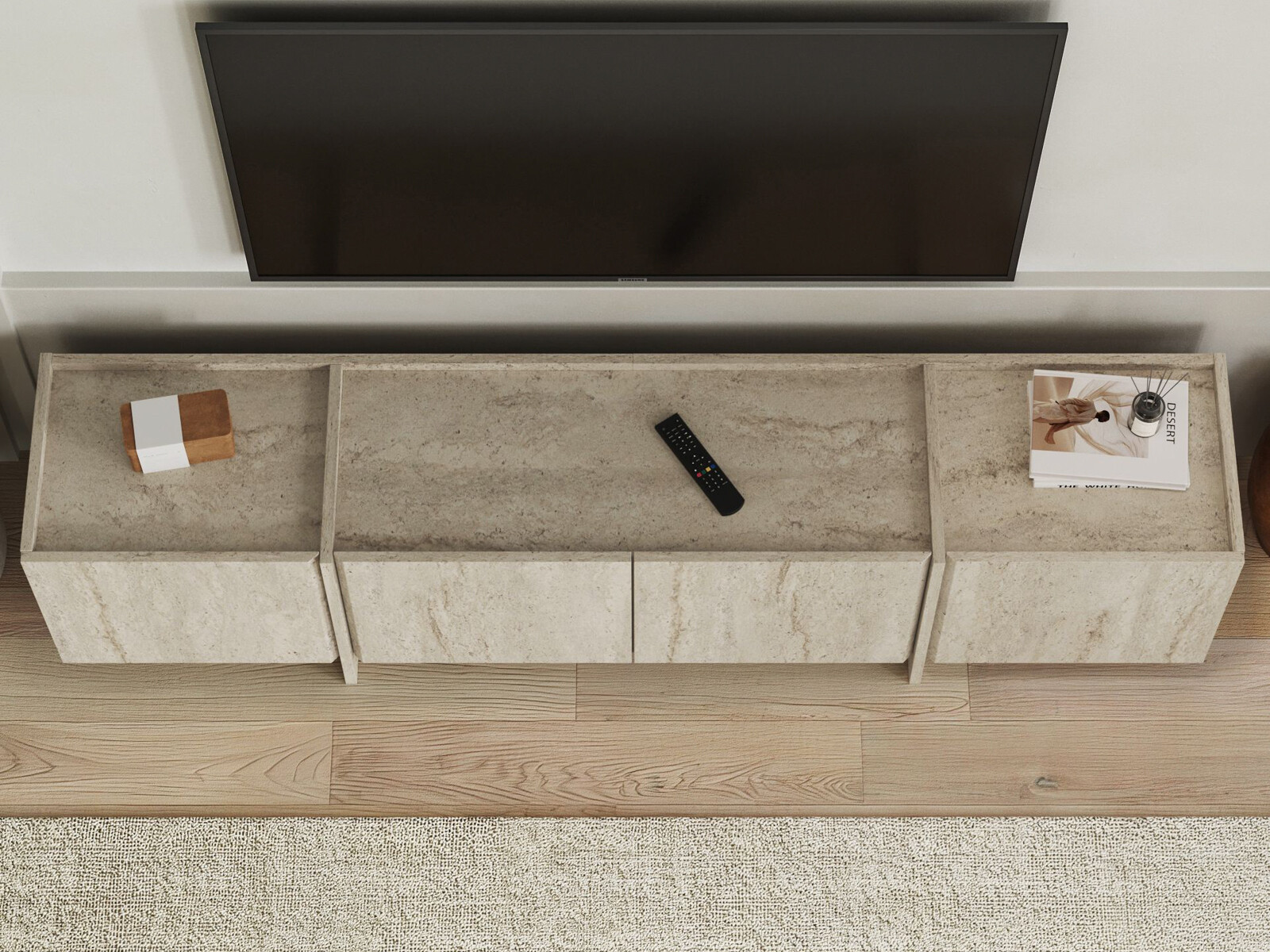 Comodă TV Novato 152 (Deschis Travertine)