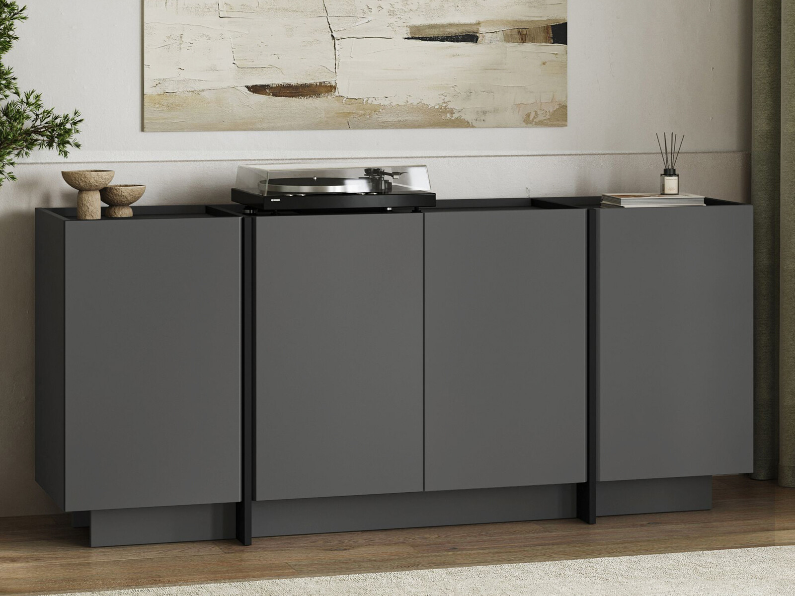 Bufet Novato 153 (Negru + Antracit)