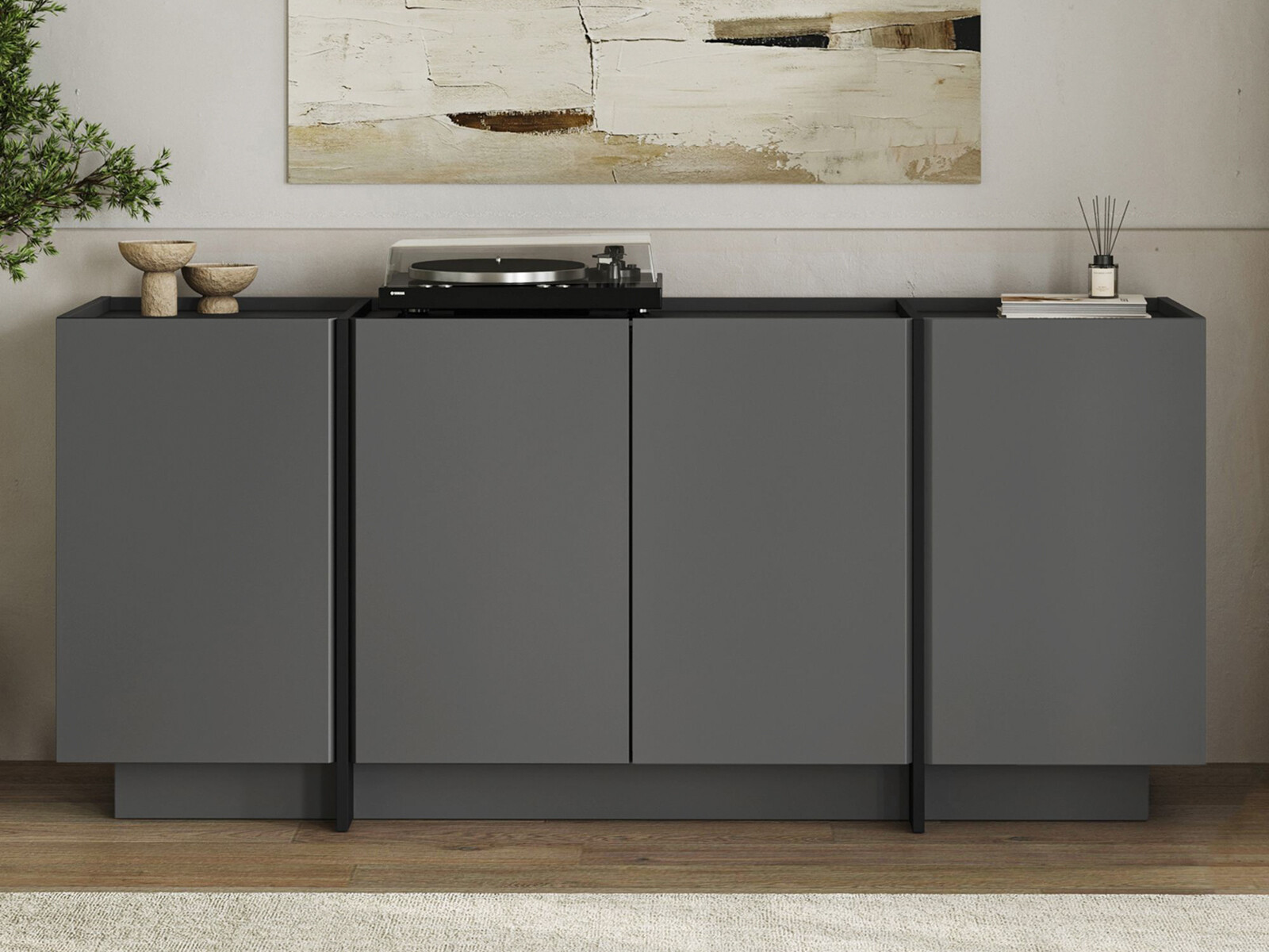 Bufet Novato 153 (Negru + Antracit)