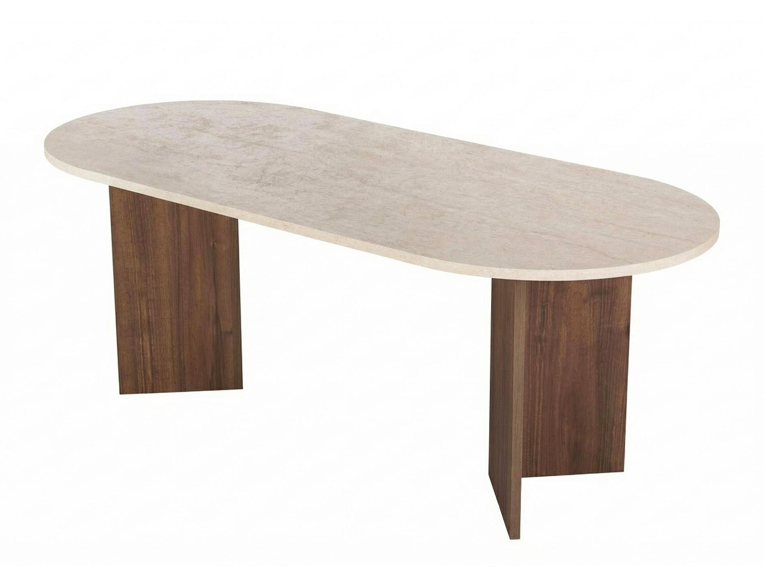 Masă Novato 138 (Deschis Travertine + Nuc)