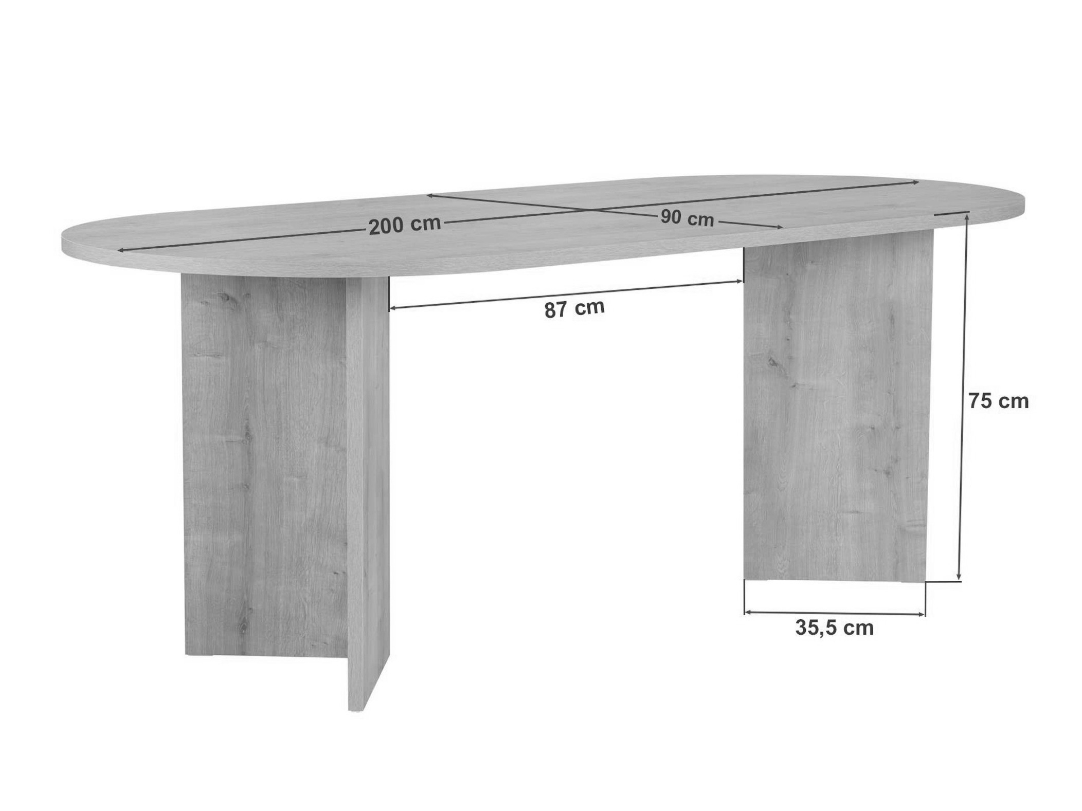 Masă Novato 138 (Deschis Travertine + Nuc)
