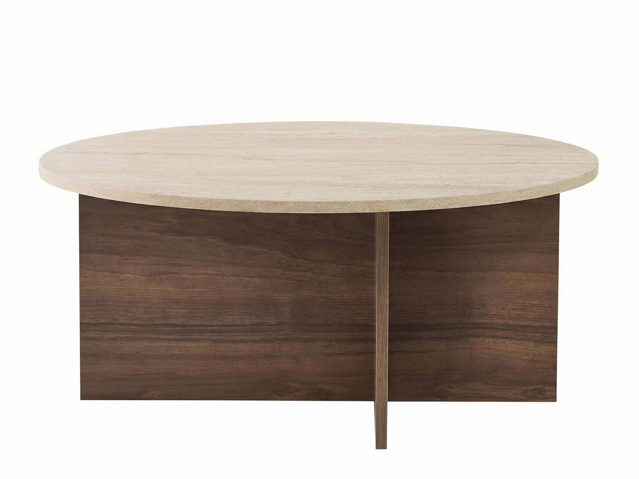 Măsuță de cafea Novato 137 (Deschis Travertine + Nuc)