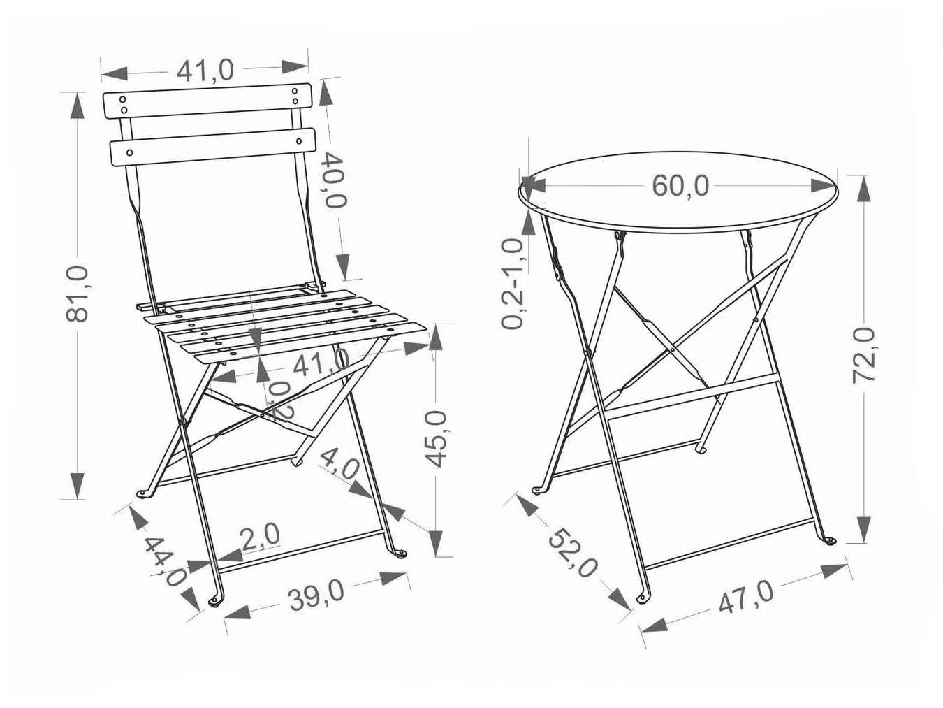 Set de balcon Houston 2129 (Negru)