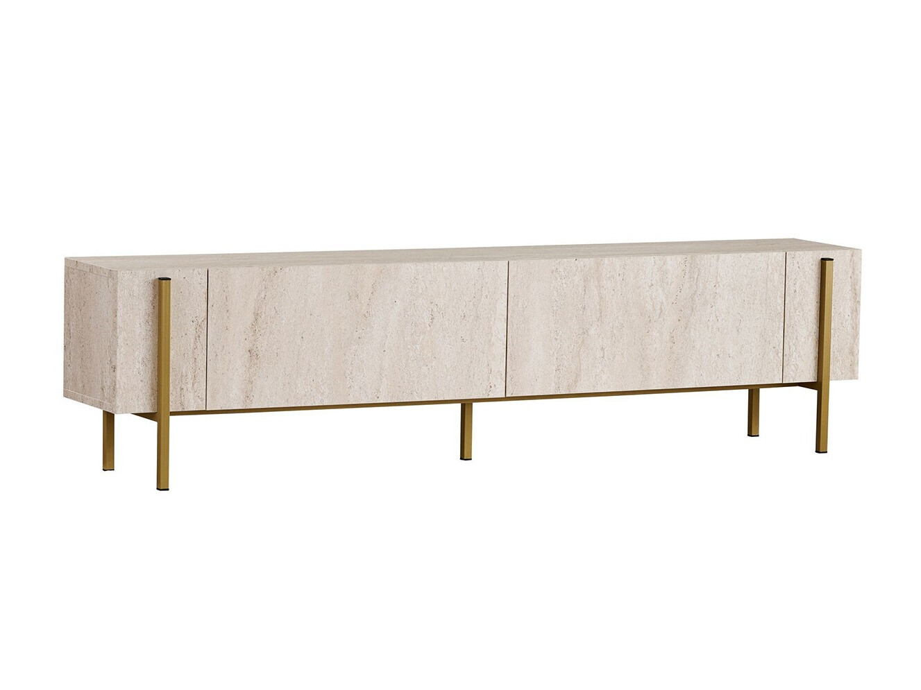 Comodă TV Novato 154 (Auriu + Deschis Travertine)