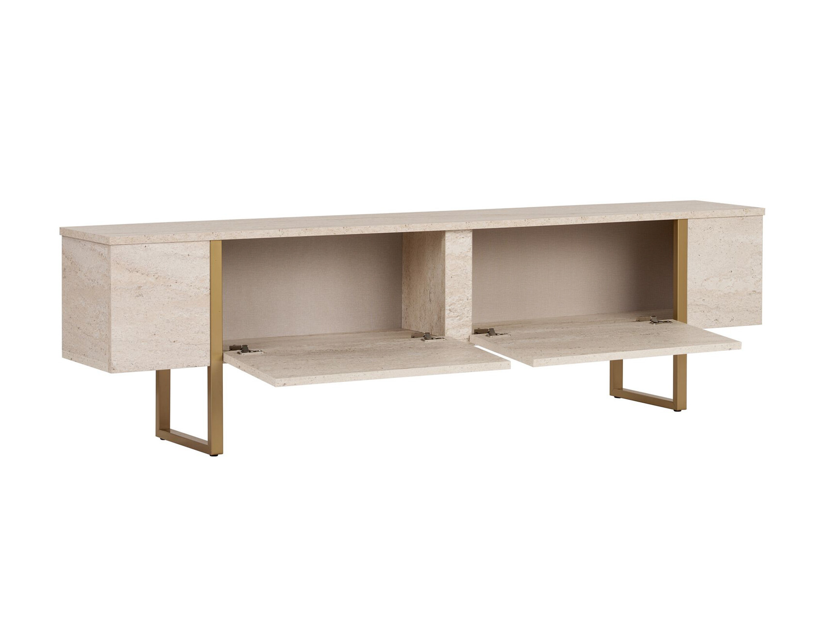 Comodă TV Novato 156 (Auriu + Deschis Travertine)