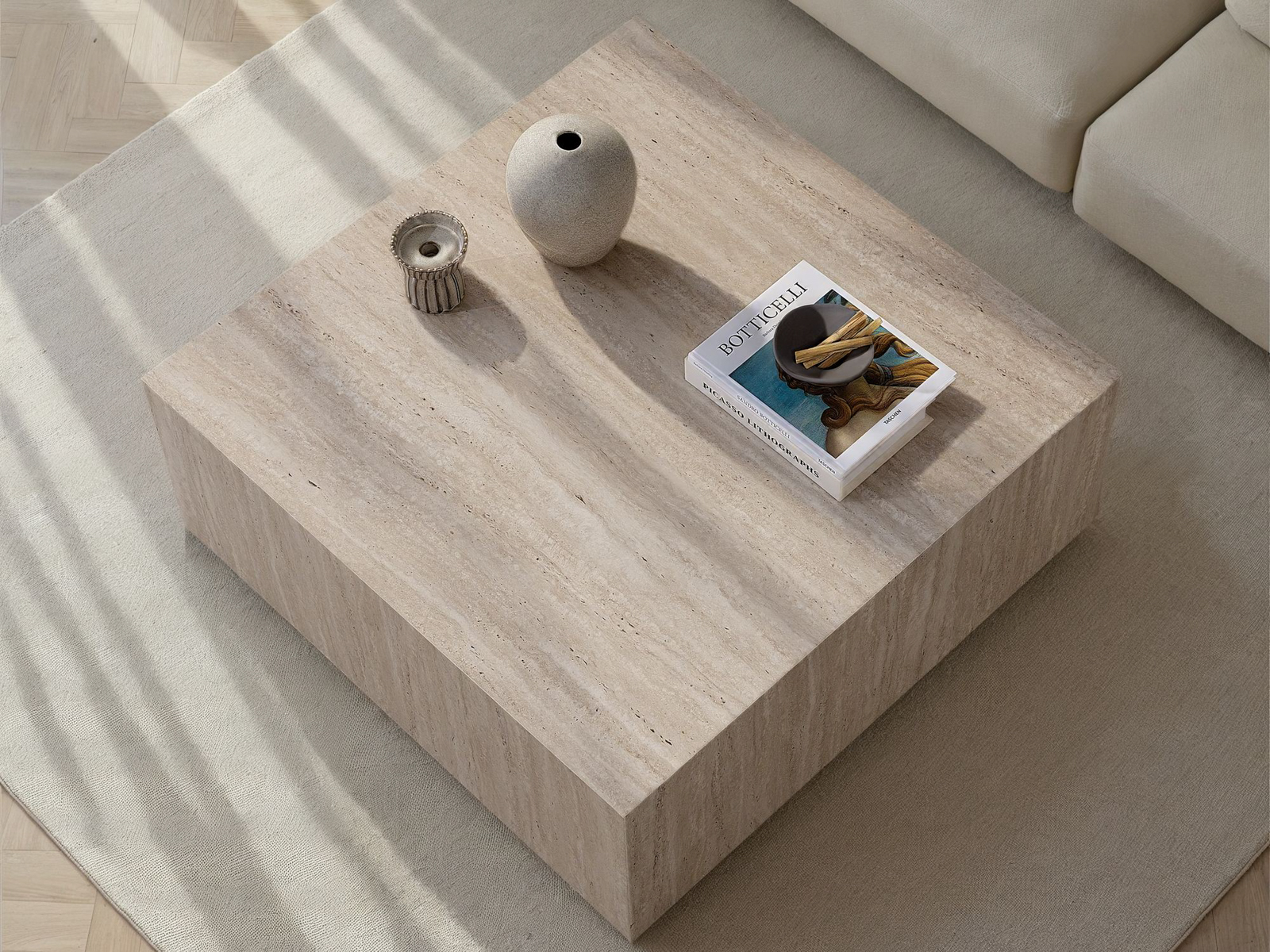 Măsuță de cafea Novato 160 (Deschis Travertine)