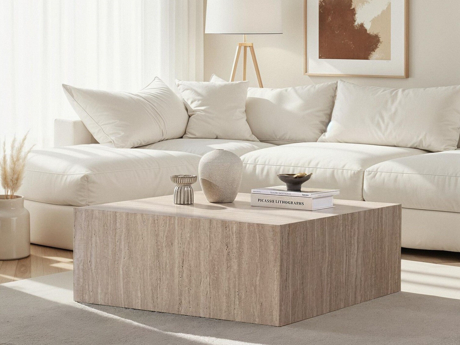Măsuță de cafea Novato 160 (Deschis Travertine)