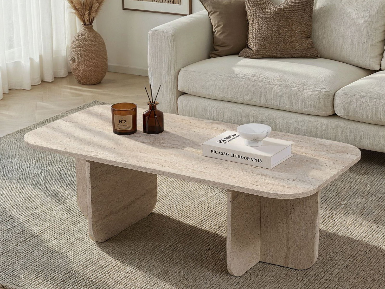 Măsuță de cafea Novato 164 (Deschis Travertine)