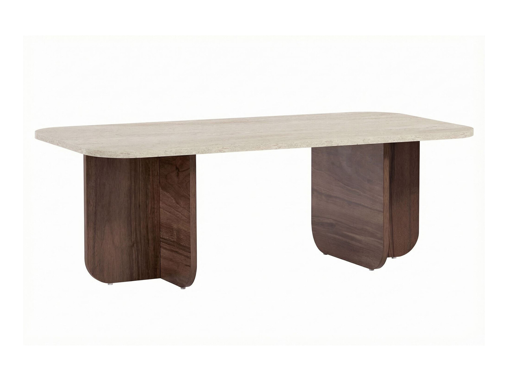 Măsuță de cafea Novato 164 (Nuc + Deschis Travertine)