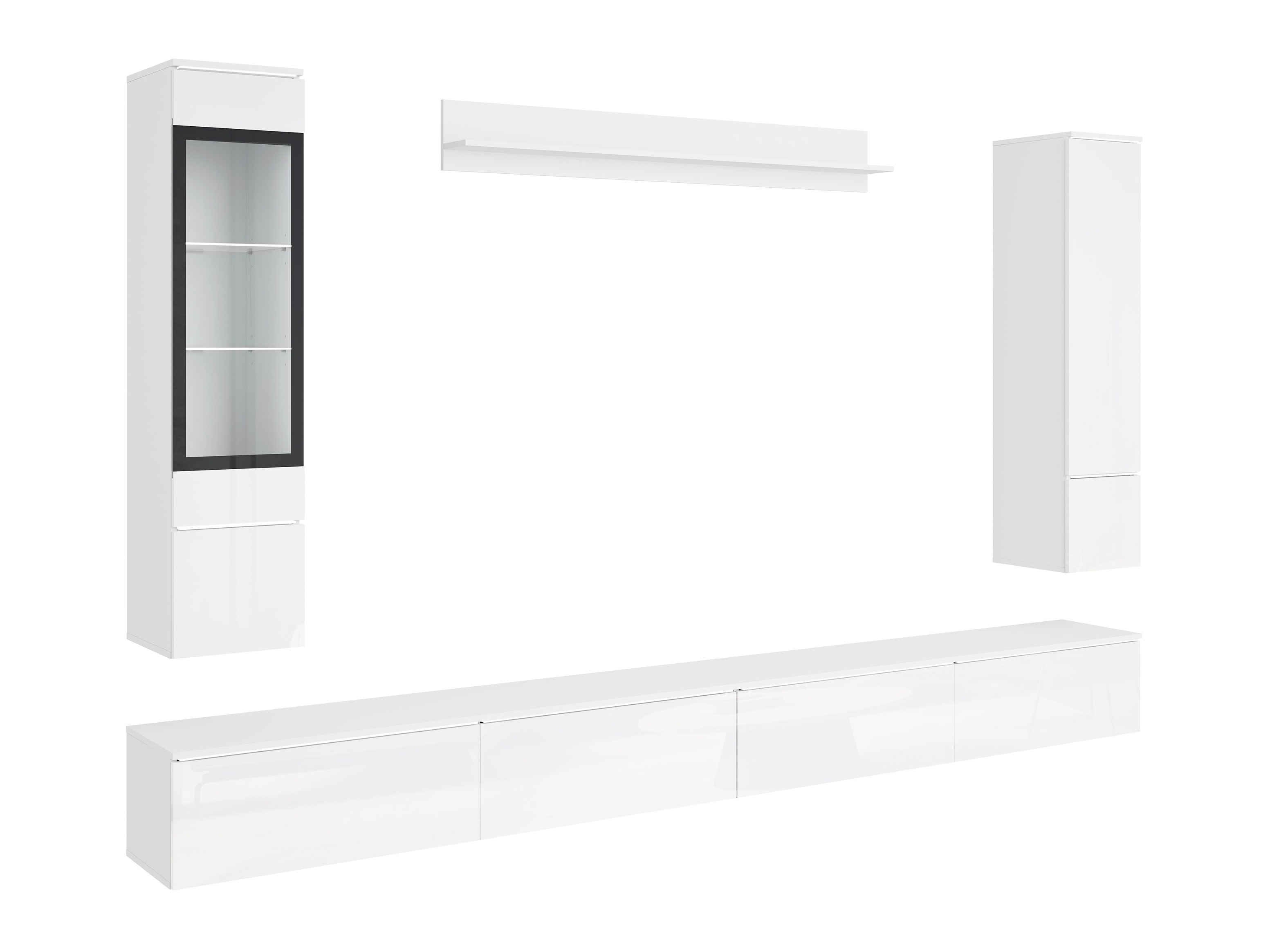 Set de living Mirfivo 110 (Alb + Alb lucios)