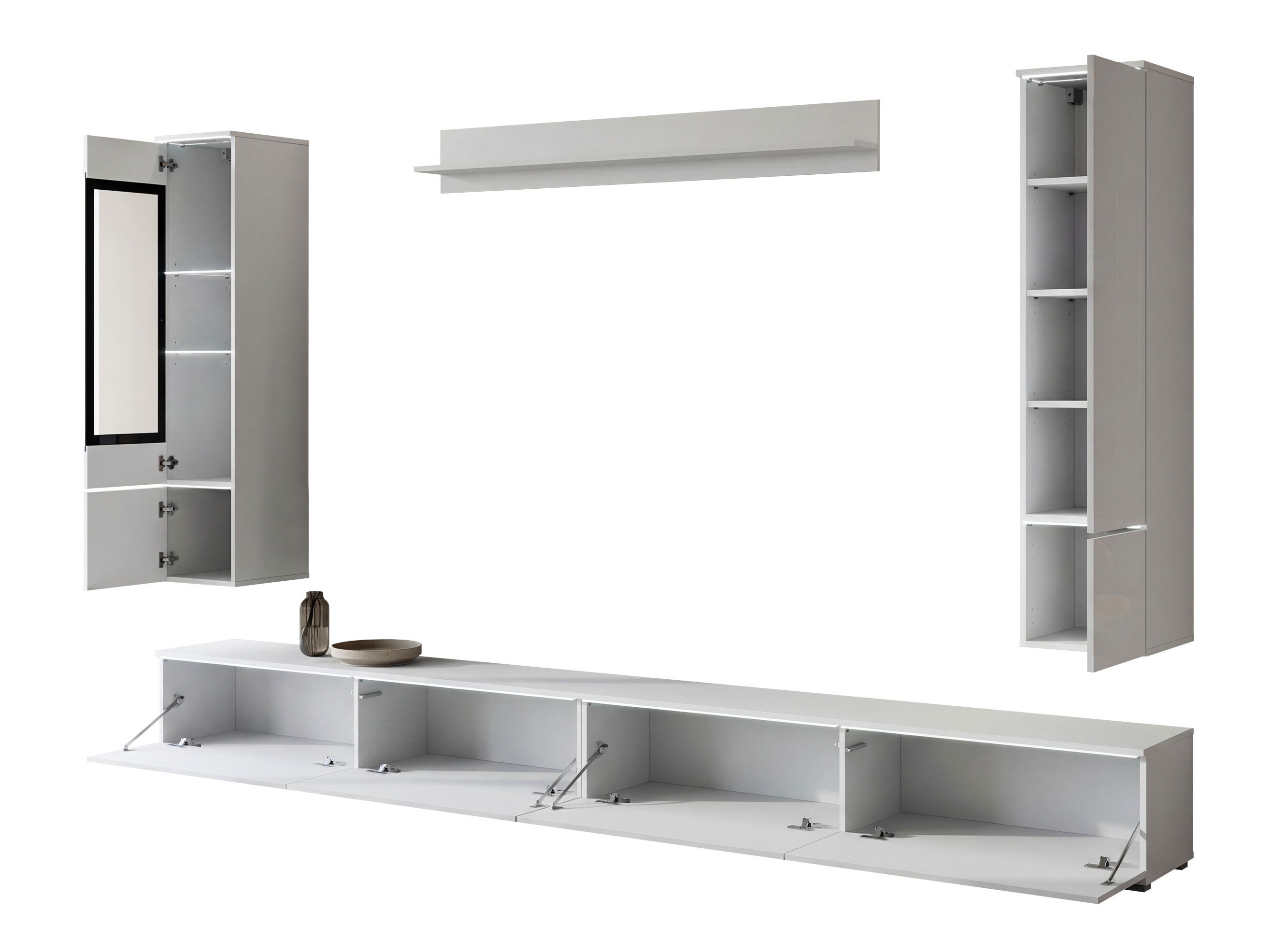 Set de living Mirfivo 110 (Alb + Alb lucios)