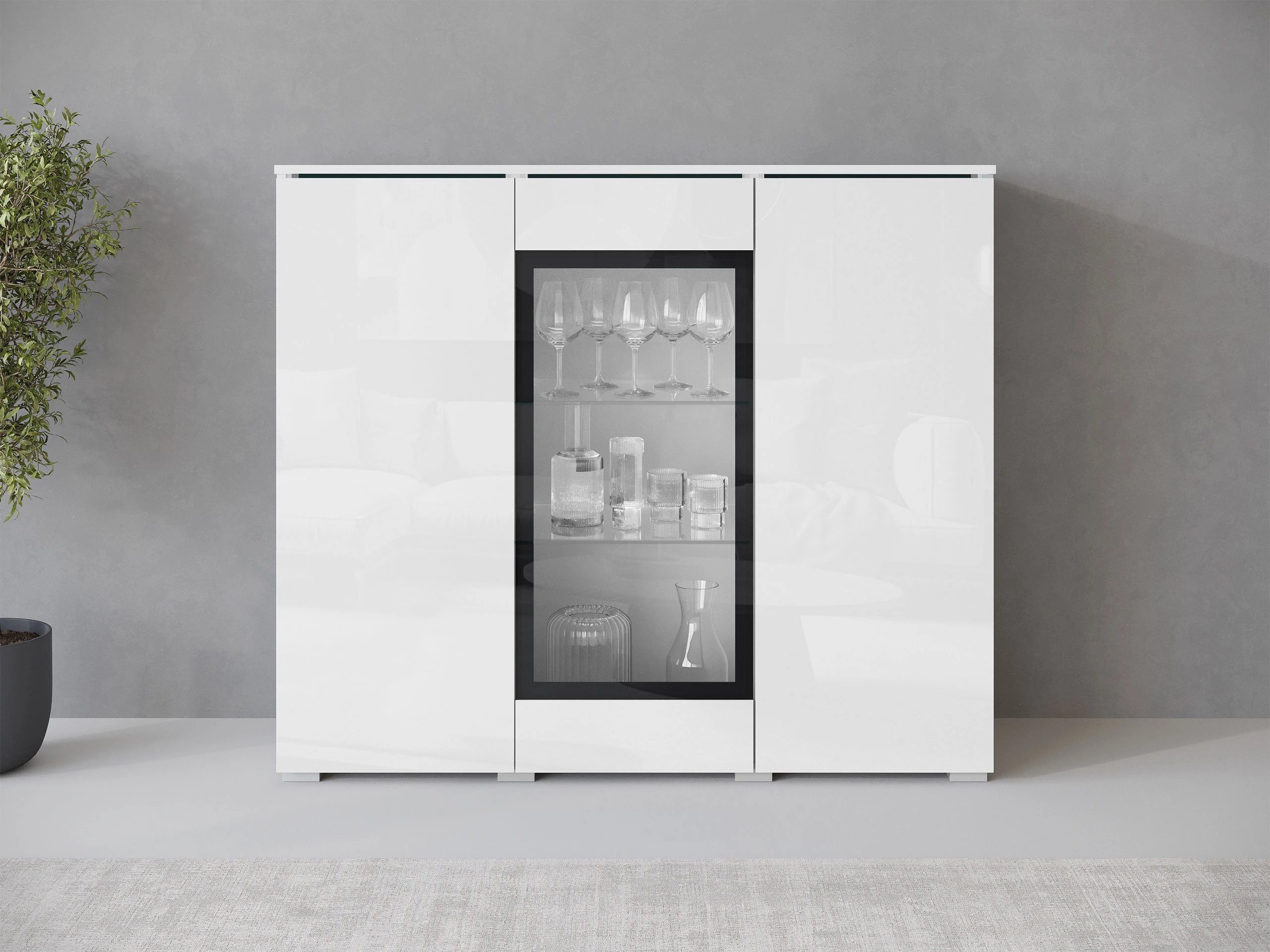 Bufet Mirfivo 103 (Alb + Alb lucios)