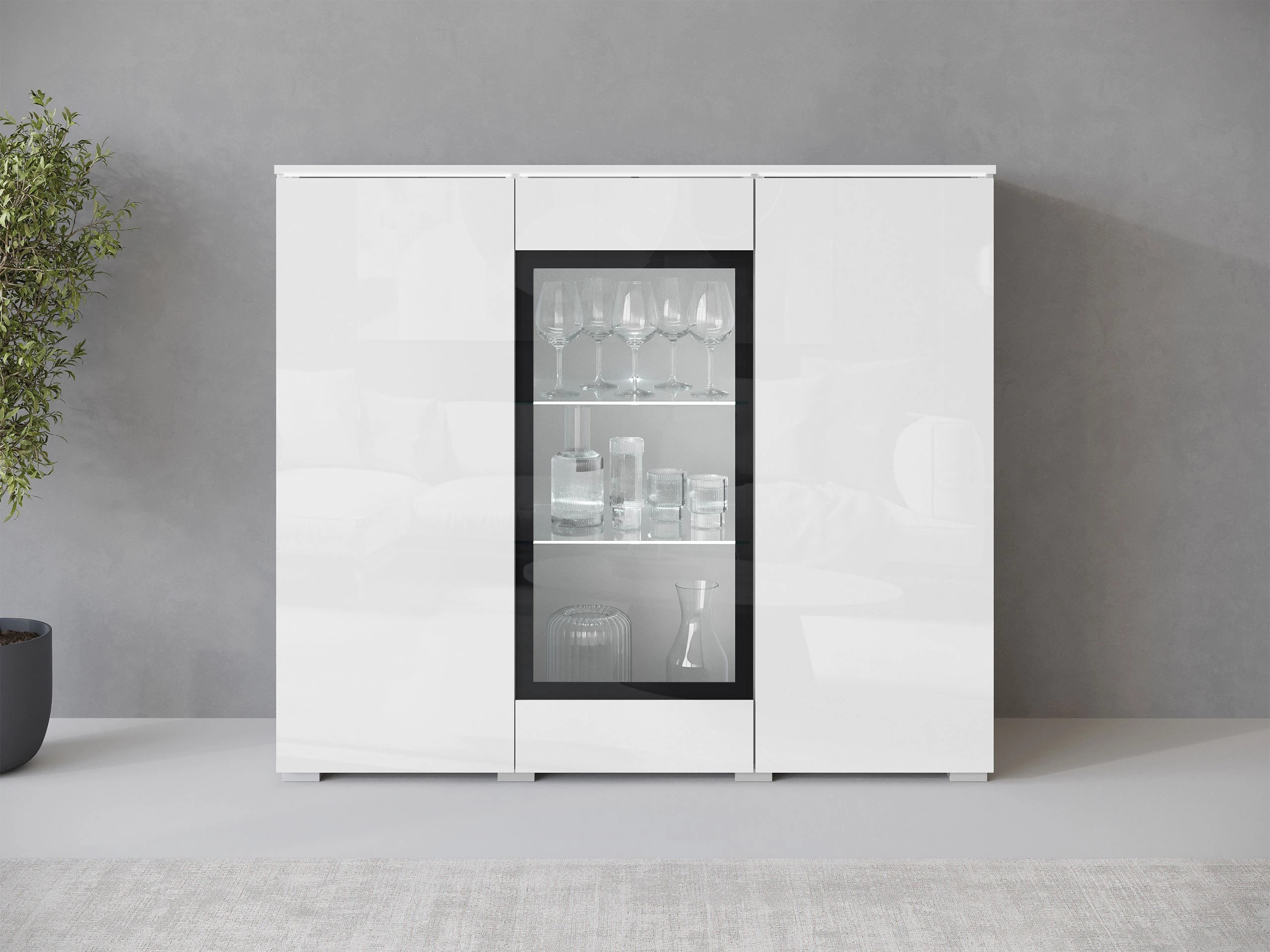 Bufet Mirfivo 103 (Alb + Alb lucios)