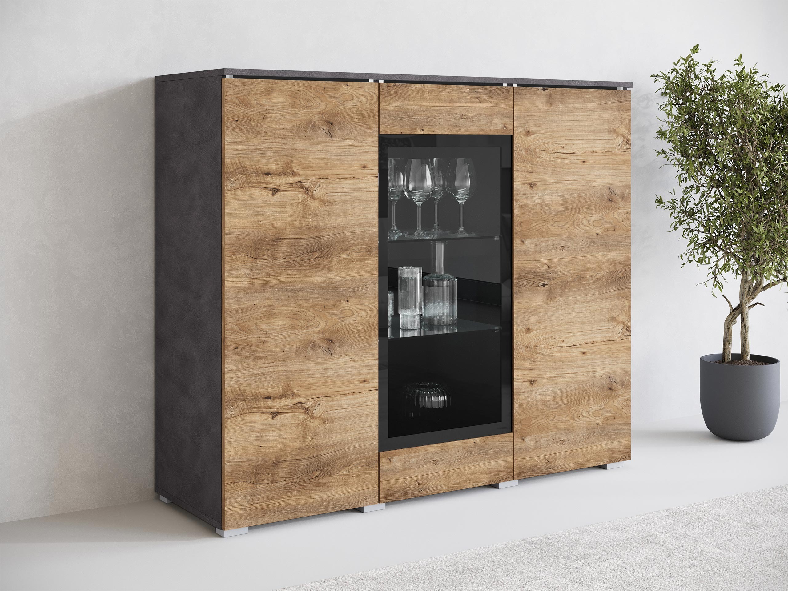 Bufet Mirfivo 103 (Matera gri + Castan)
