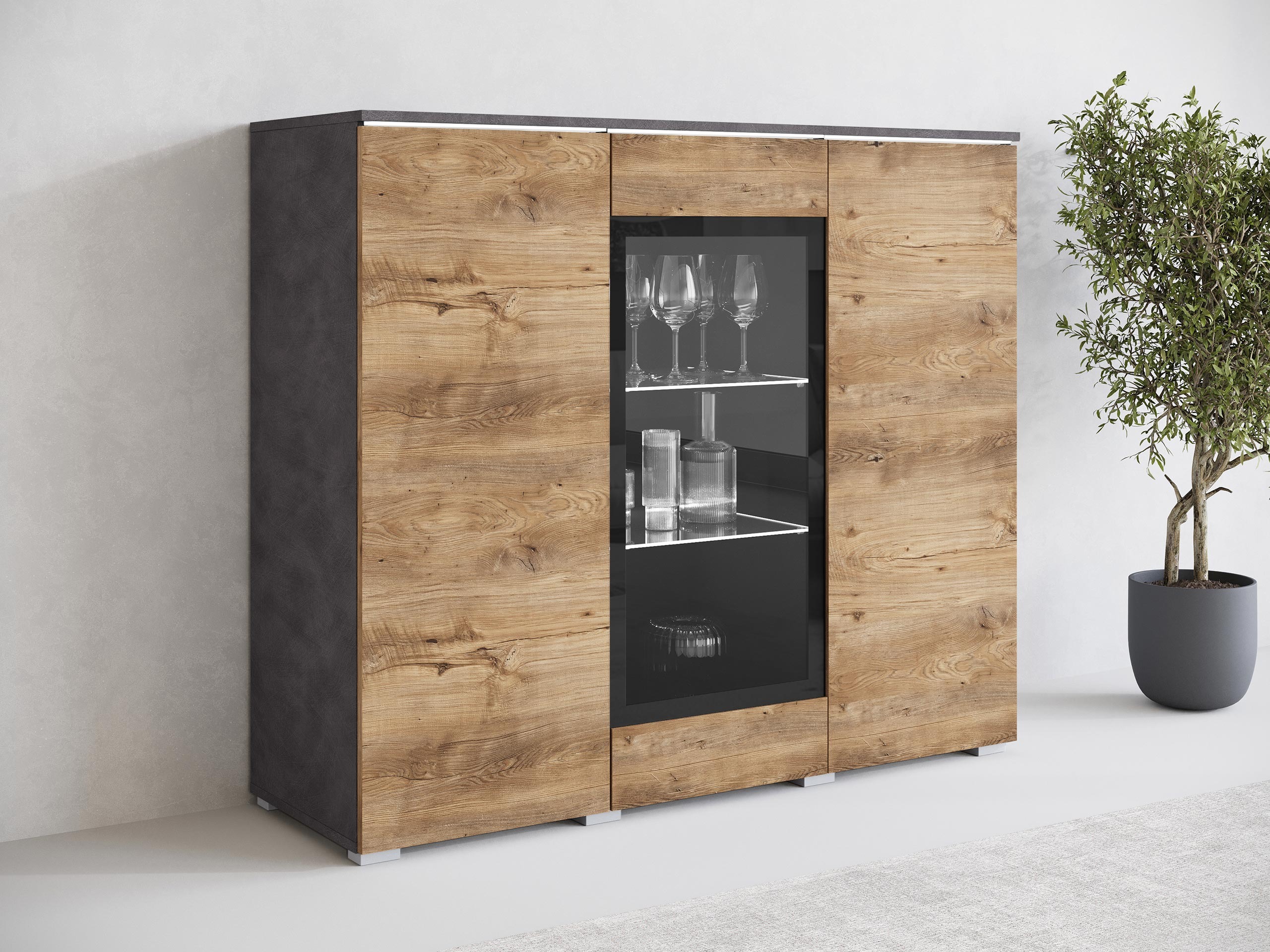 Bufet Mirfivo 103 (Matera gri + Castan)