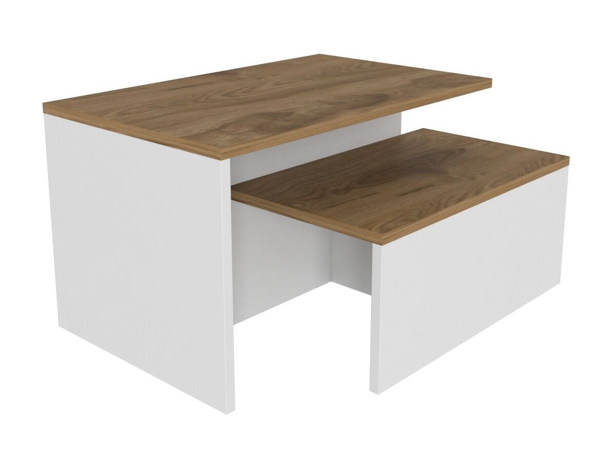 Set de măsuțe de cafea Kailua 2750 (Alb + Stejar)