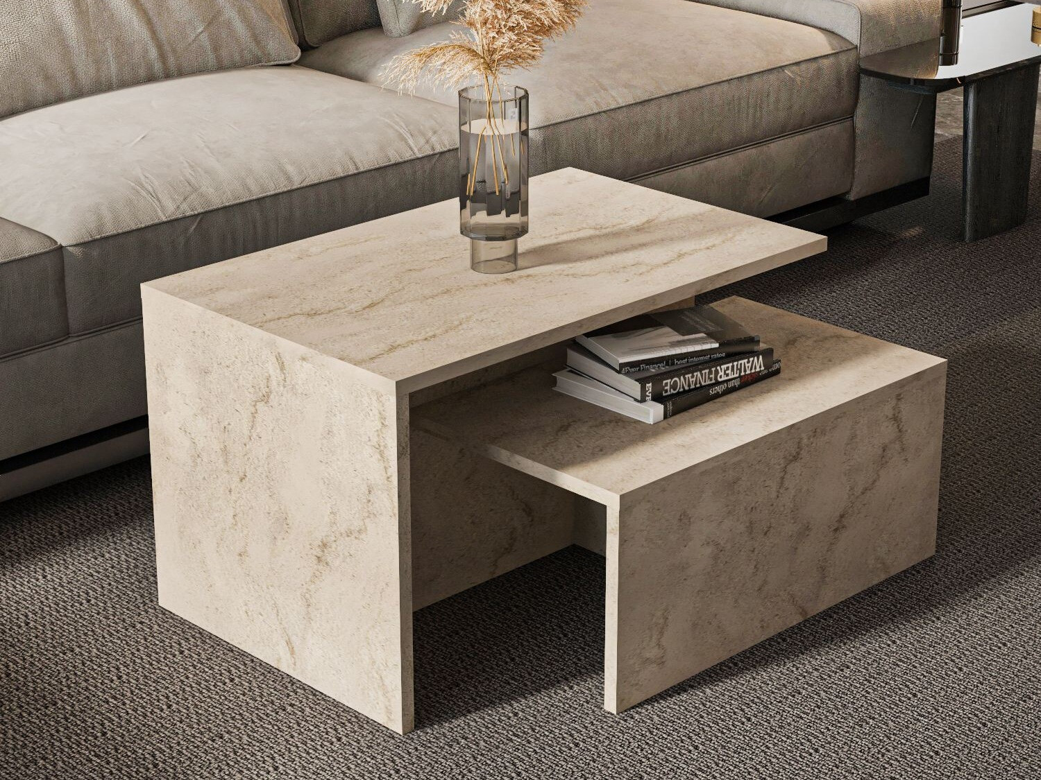 Set de măsuțe de cafea Kailua 2750 (Deschis Travertine)