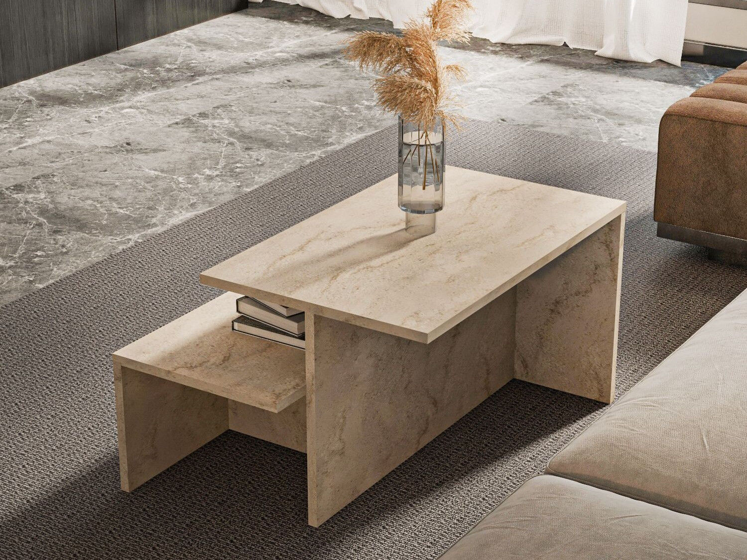 Set de măsuțe de cafea Kailua 2750 (Deschis Travertine)