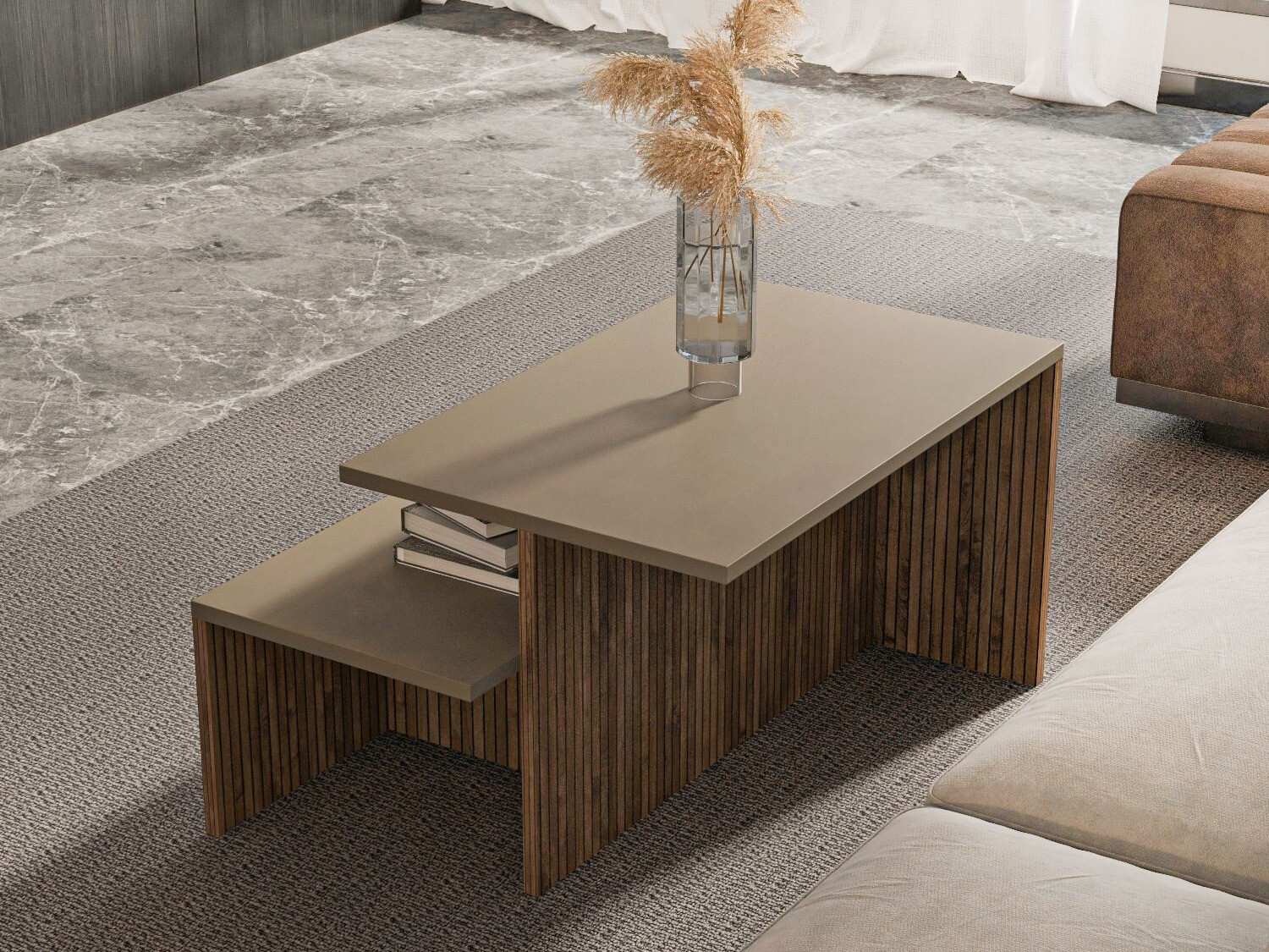 Set de măsuțe de cafea Kailua 2750 (Stejar + Taupe)