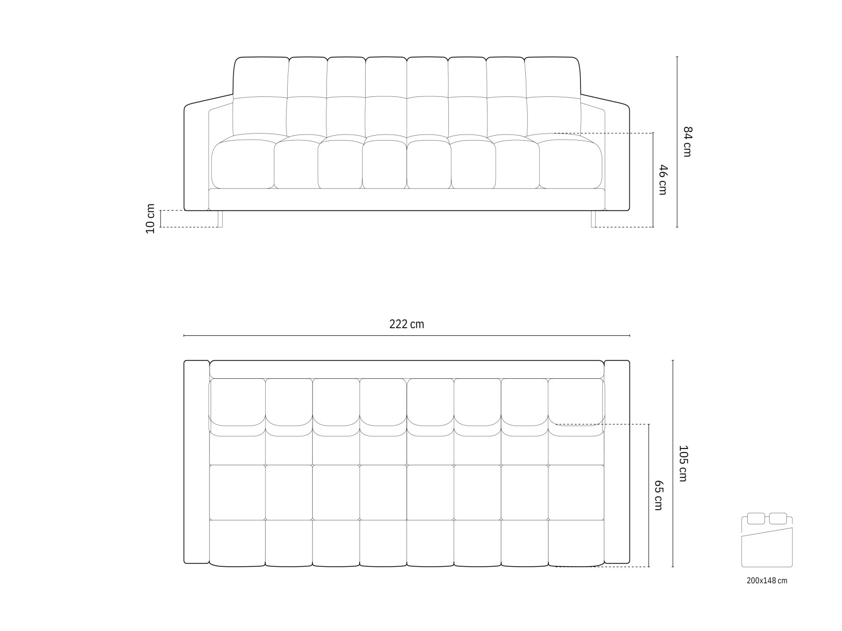 Canapea extensibilă Calelbe 110 (Baloo 2073)