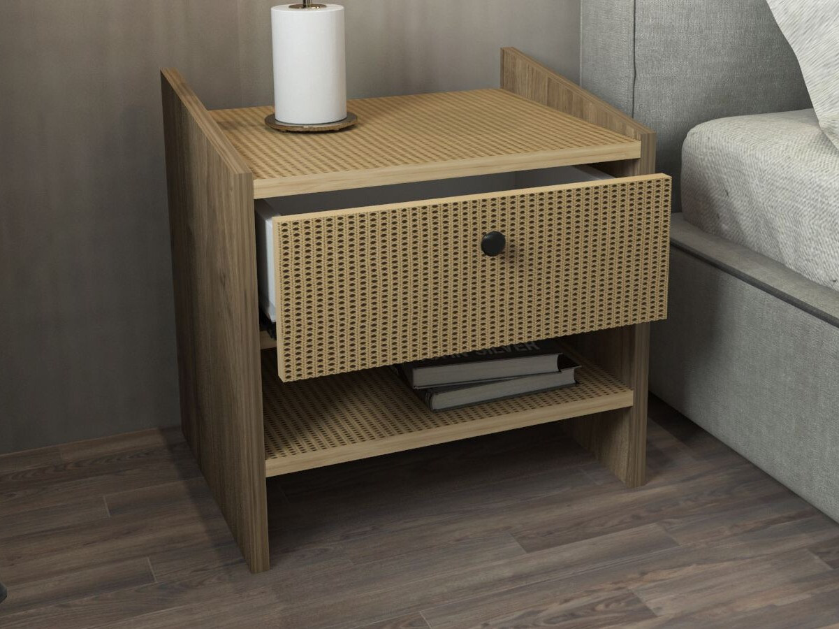Noptieră Kailua 2752 (Model de ratan + Nuc deschis)
