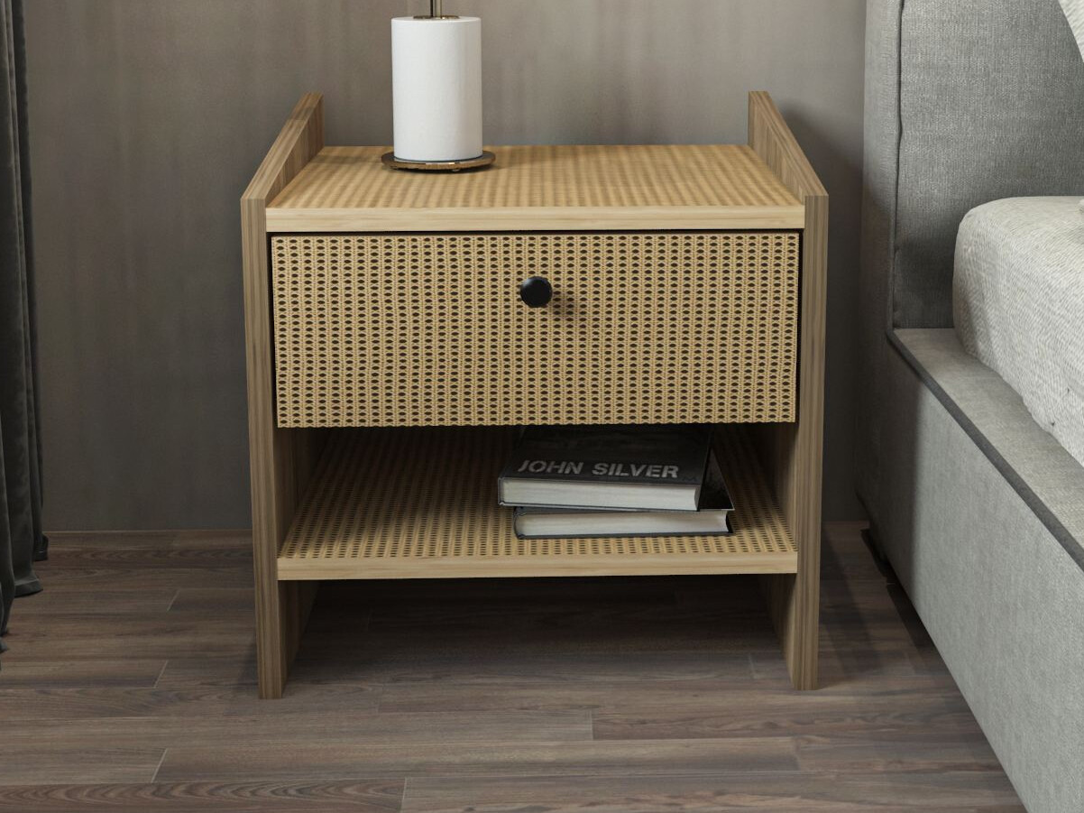 Noptieră Kailua 2752 (Model de ratan + Nuc deschis)