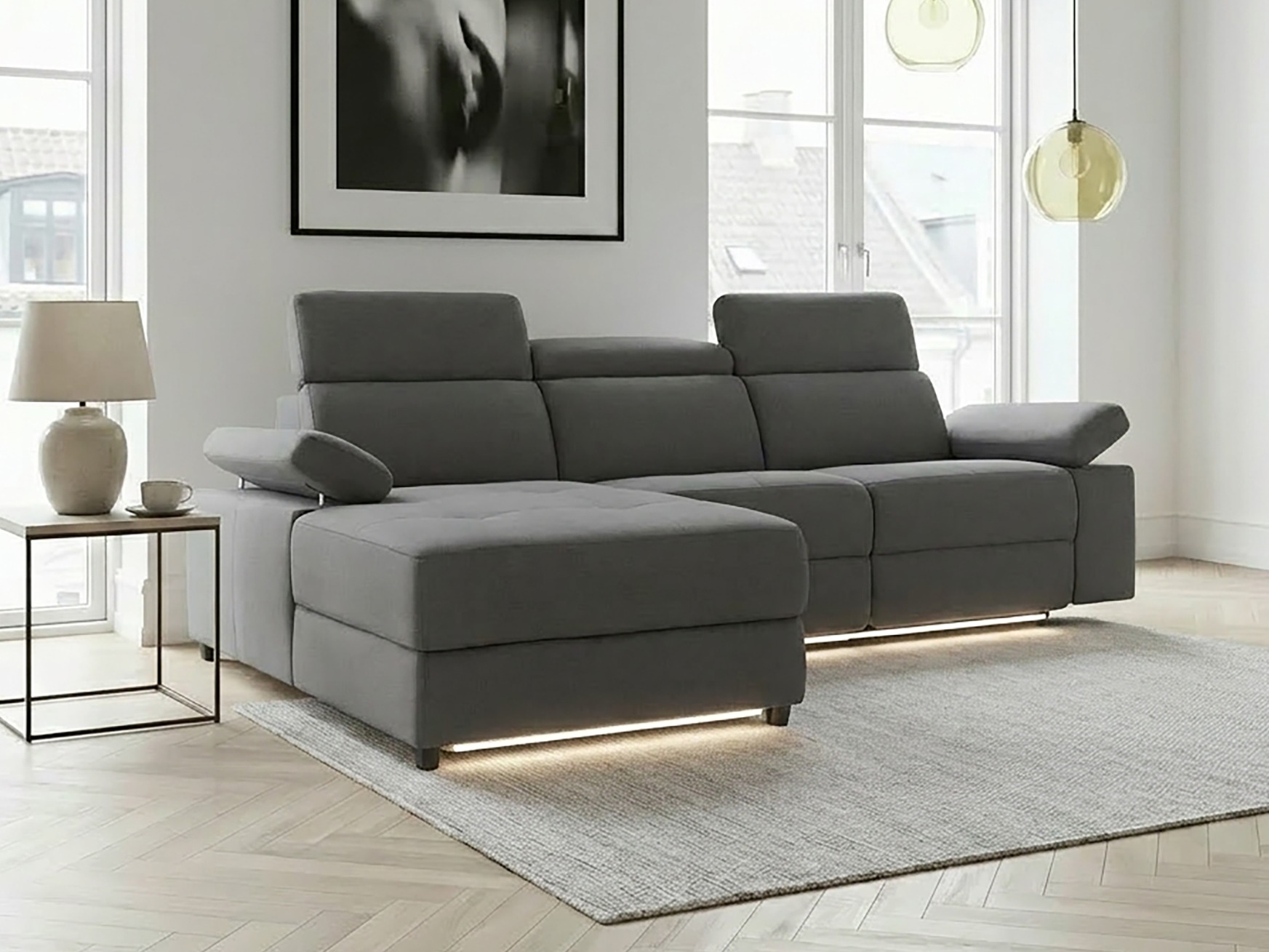 Colțar cu recliner Denton 698 (Antracit)