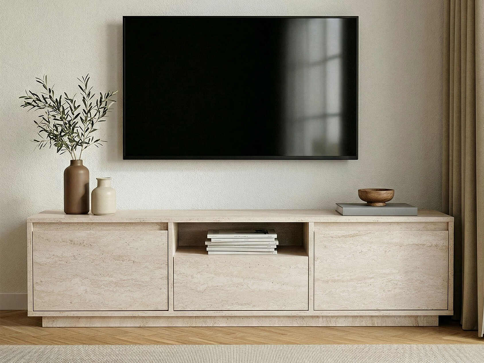 Comodă TV Novato 167 (Deschis Travertine)