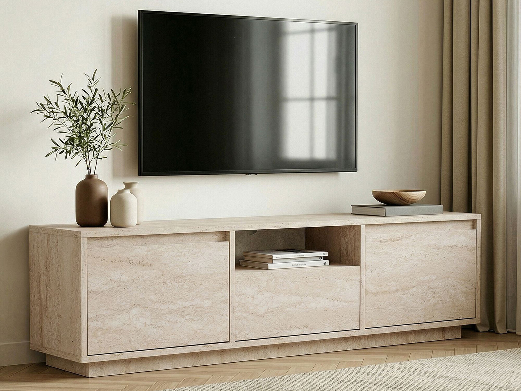 Comodă TV Novato 167 (Deschis Travertine)