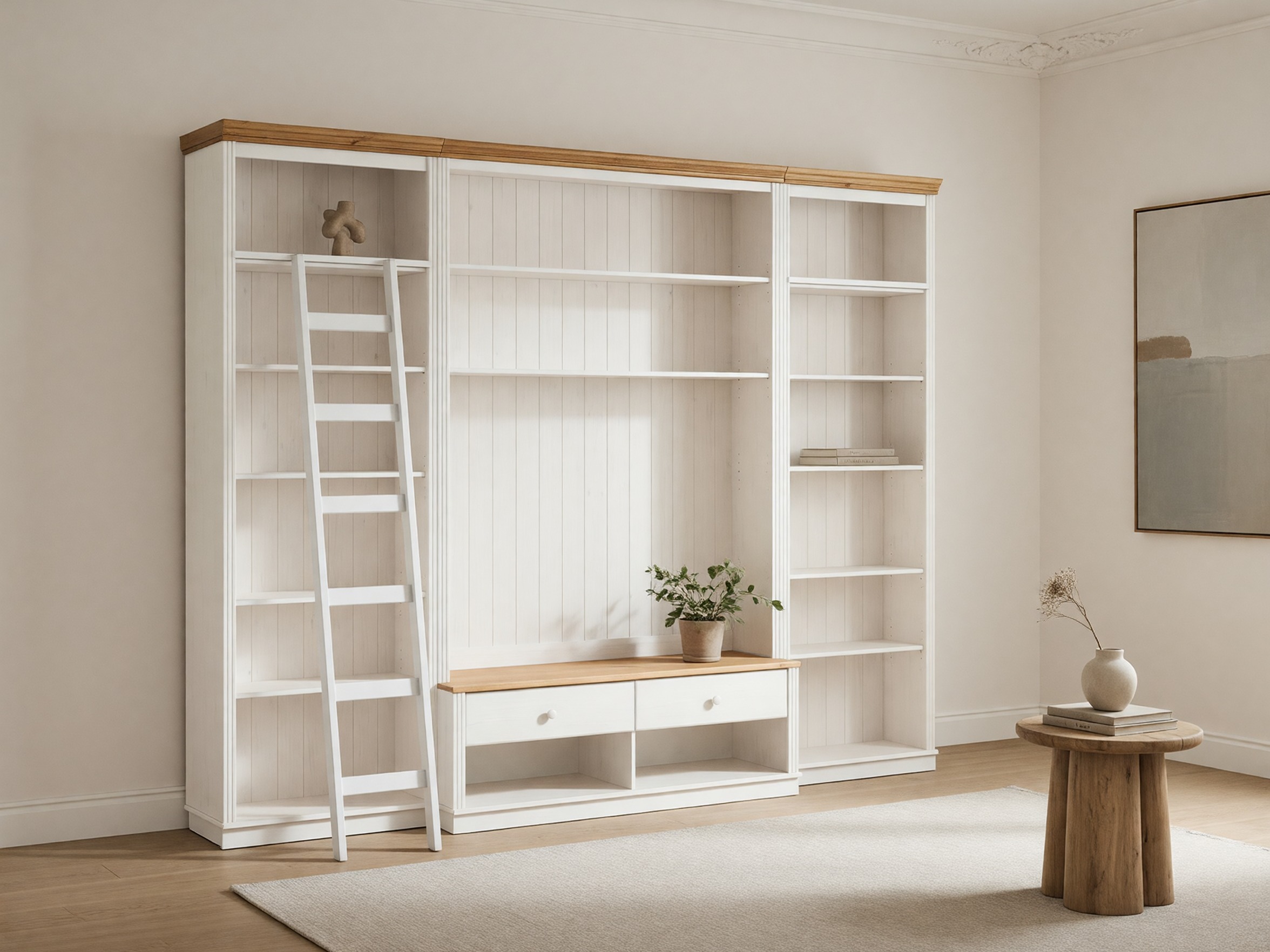 Set de living Saltoro 108 (Alb + Stejar Honey)