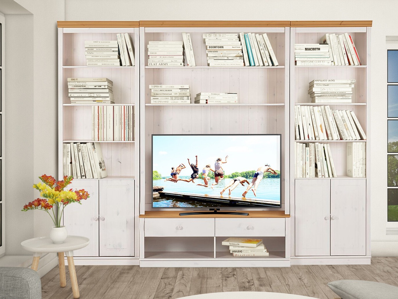Set de living Saltoro 108 (Alb + Stejar Honey)