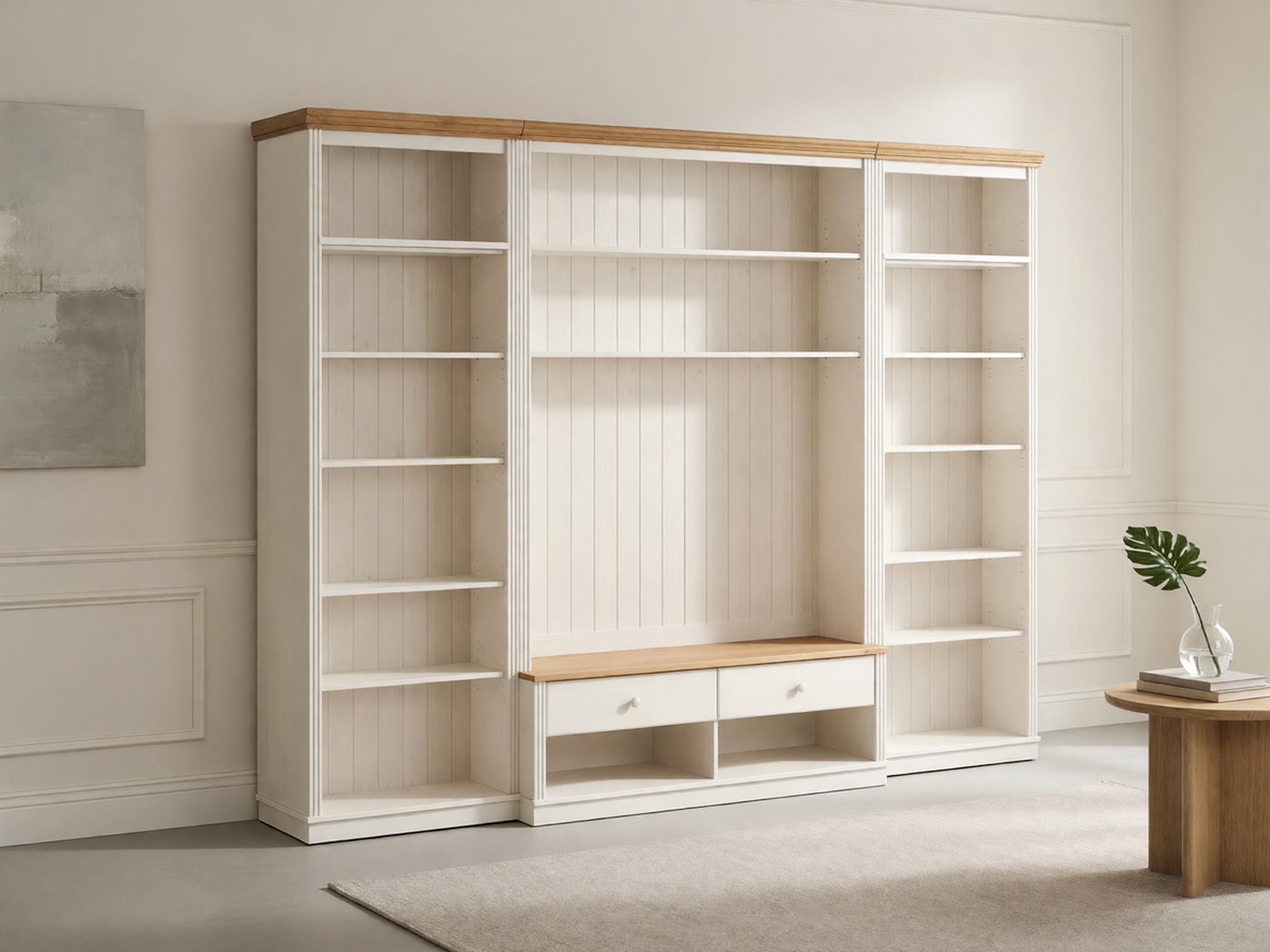 Set de living Saltoro 127 (Alb + Stejar Honey)